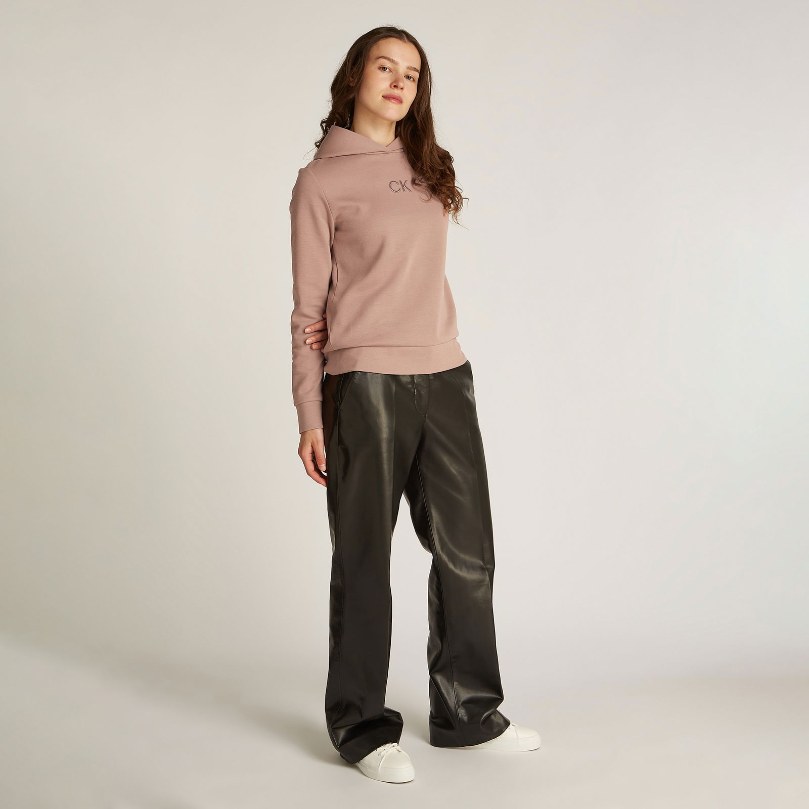 Calvin Klein Satin Regular Kadın Kahverengi Sweatshirt