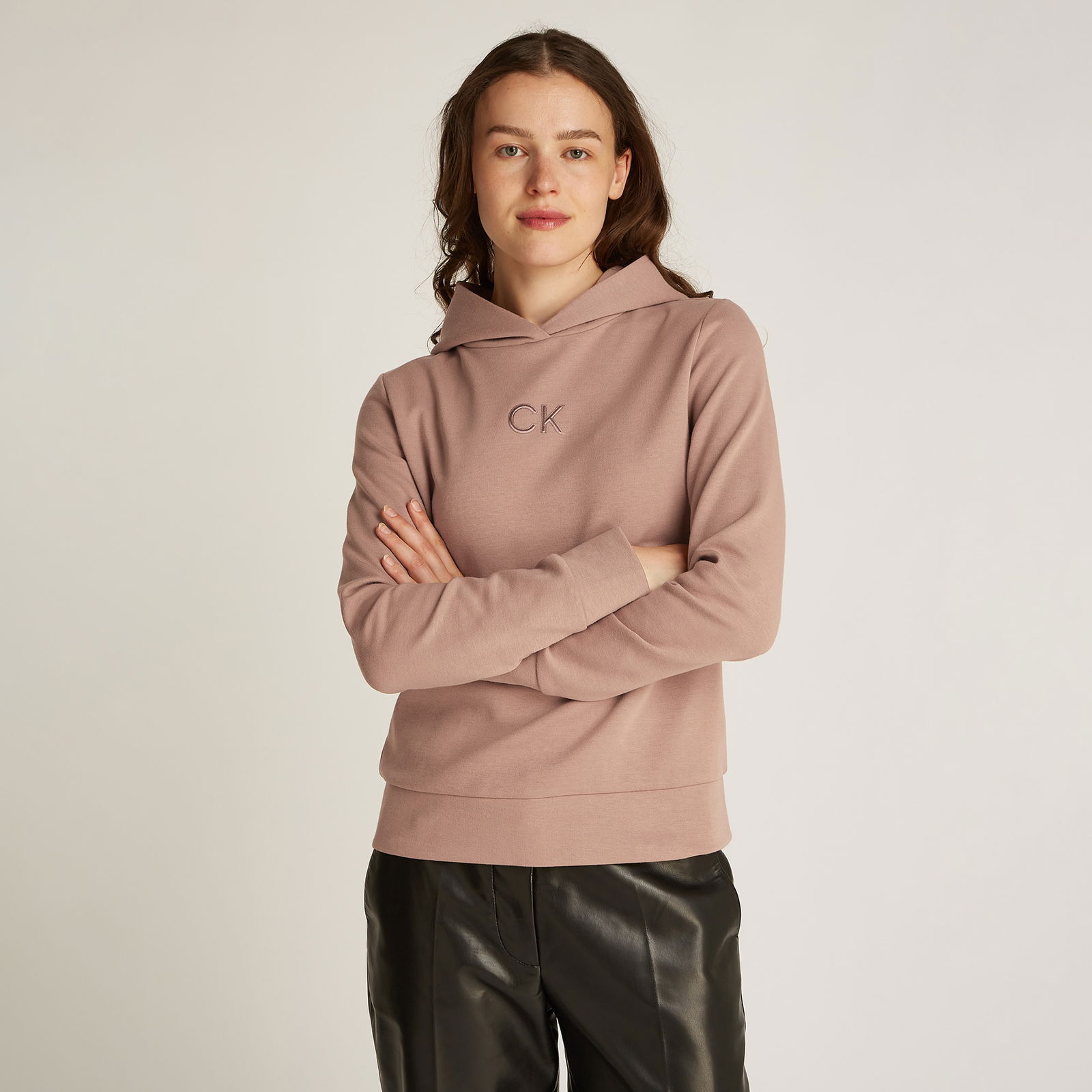 Calvin Klein Satin Regular Kadın Kahverengi Sweatshirt
