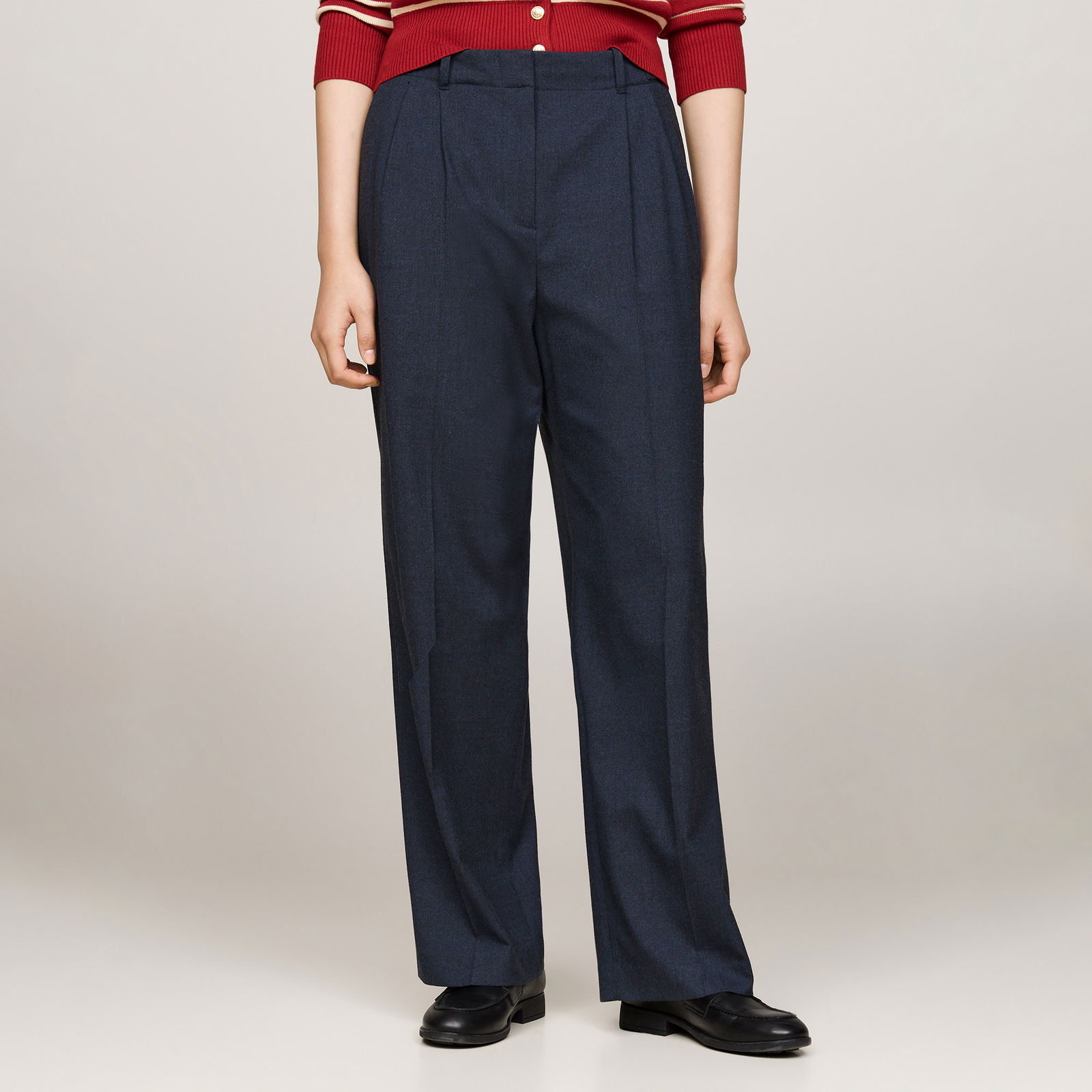 Tommy Hilfiger Flannel Relaxed Straight Leg Kadın Mavi Pantolon