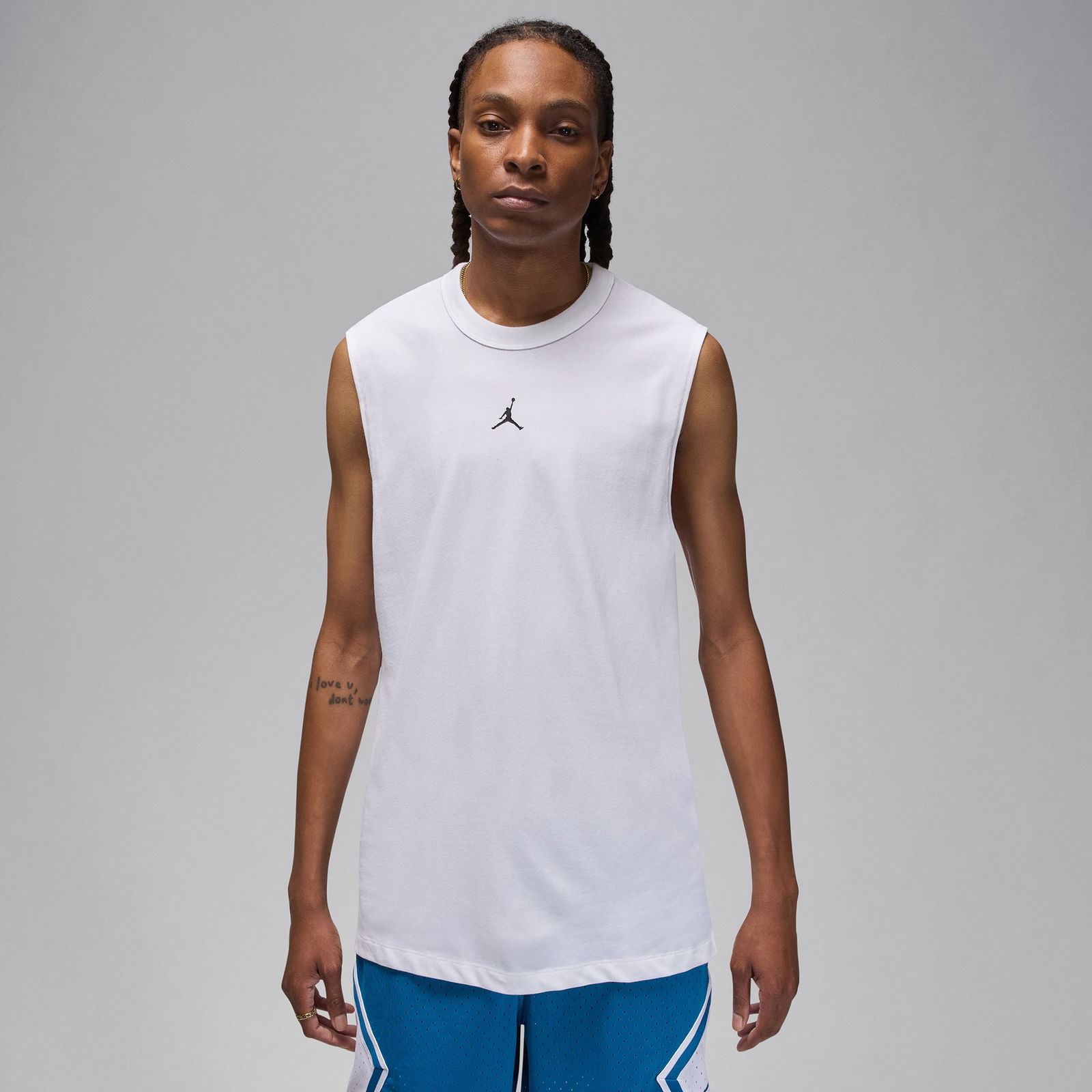 Jordan Dri-Fit Sport Erkek Beyaz Kolsuz T-Shirt