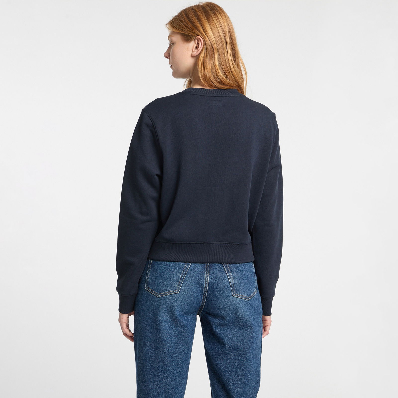 Guess Crop Cn 3D Emb Sw Mid Organic Iconic Fleece Kadın Lacivert Sweatshirt