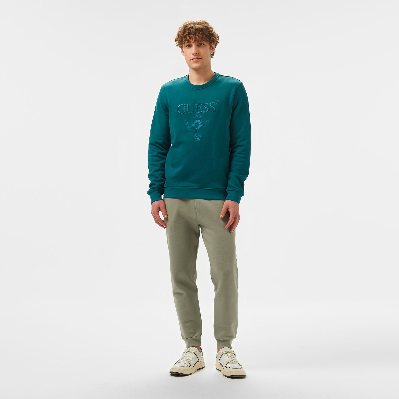 Guess Beau Cn Org Terry 395 Erkek Renkli Sweatshirt