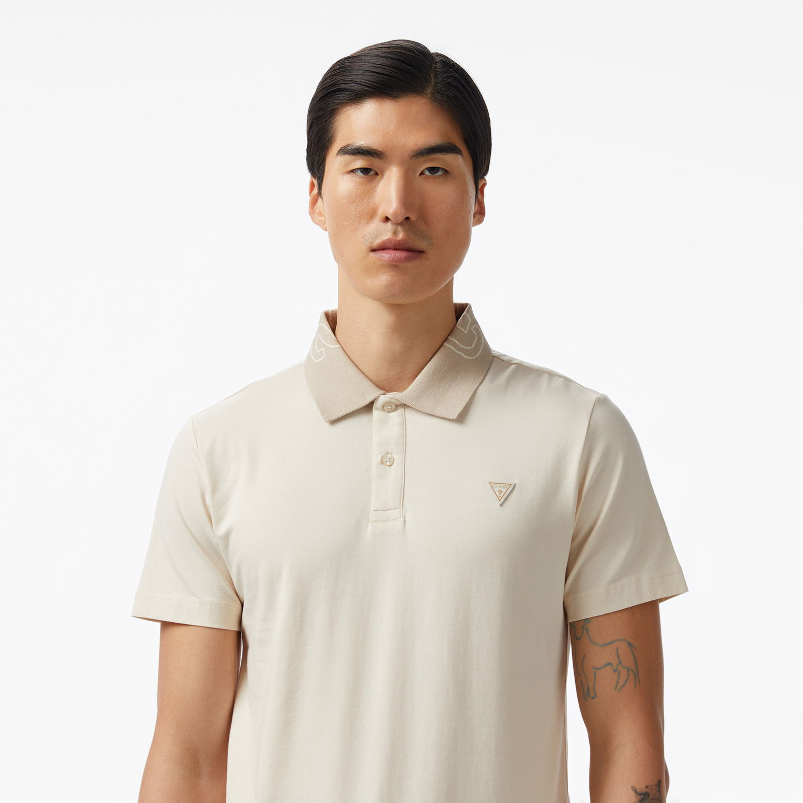 Guess Nolan Mid Organicetch 180 Erkek Bej Polo