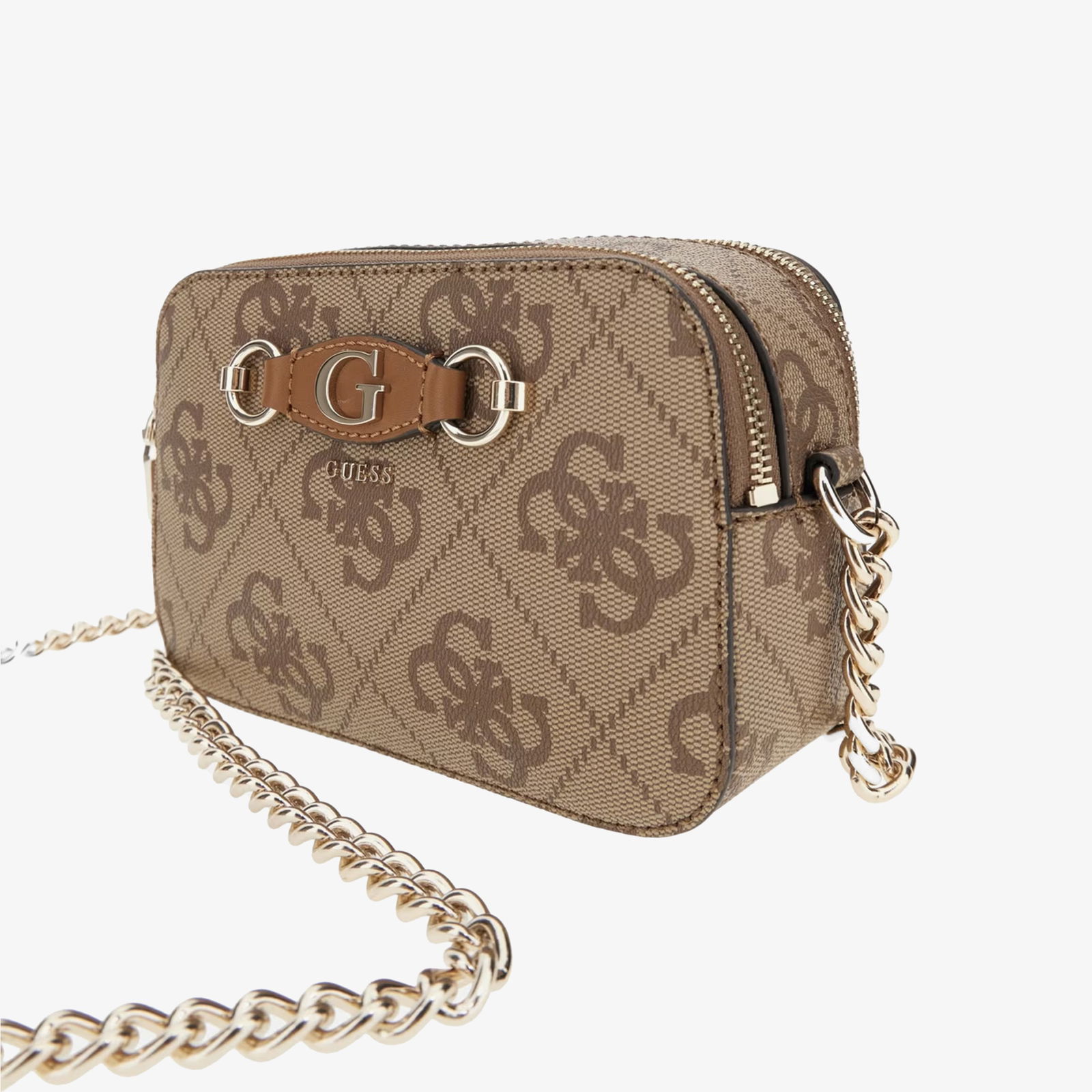 Guess Izzy Zip Llya Crossbody Kadın Kahverengi Çapraz Çanta