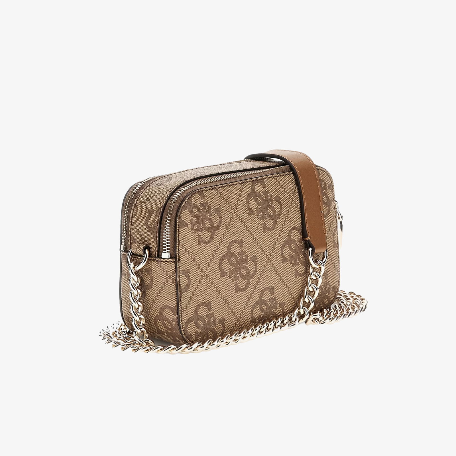 Guess Izzy Zip Llya Crossbody Kadın Kahverengi Çapraz Çanta