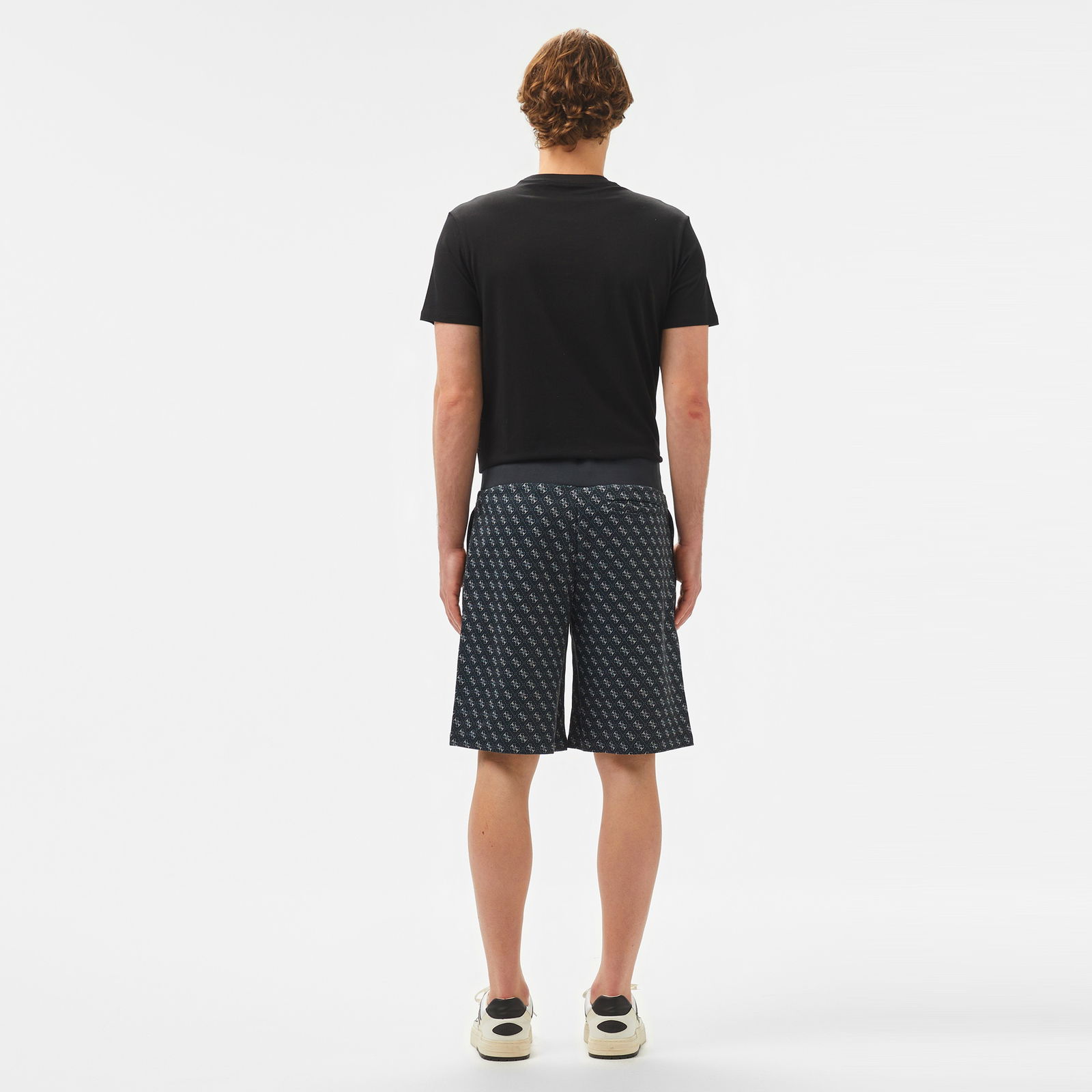 Guess Korbin Short Printed Double Knit Eco Erkek Siyah Şort