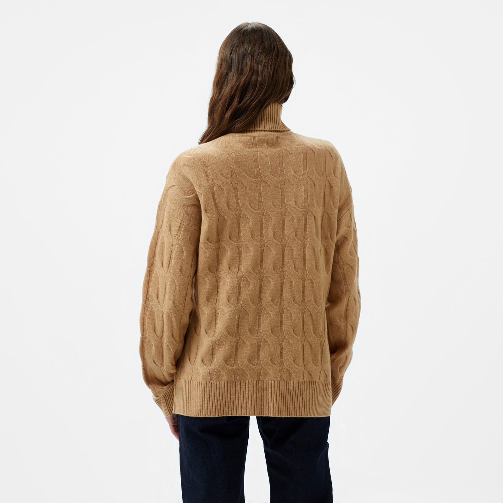 Tommy Hilfiger Soft Wool Cable Roll-Nk Kadın Haki Kazak