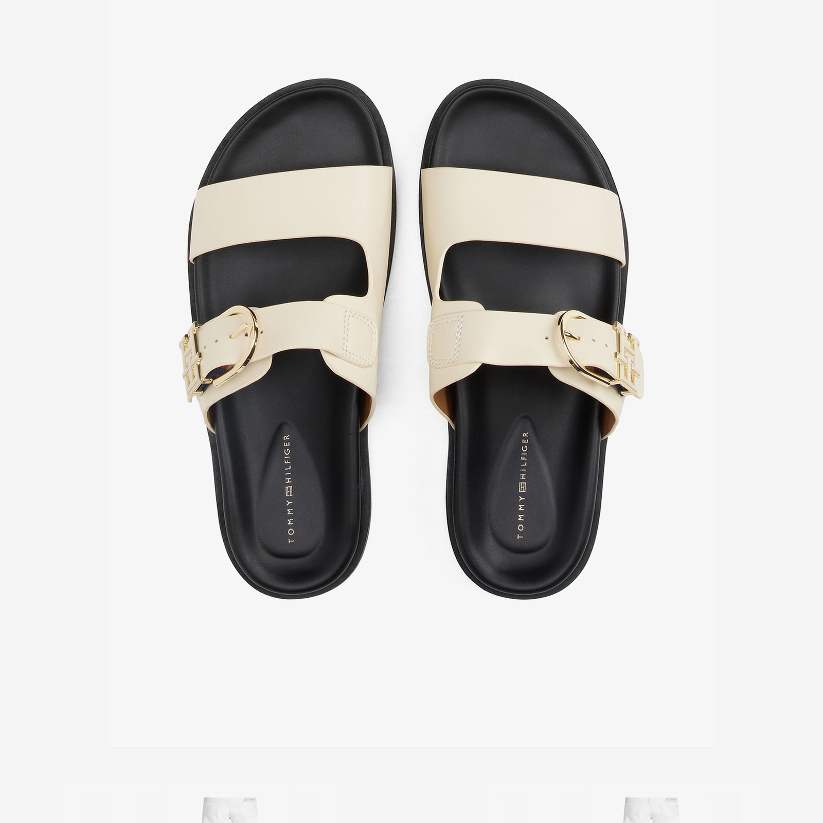 Tommy Hilfiger Leather Sporty Kadın Bej Sandalet