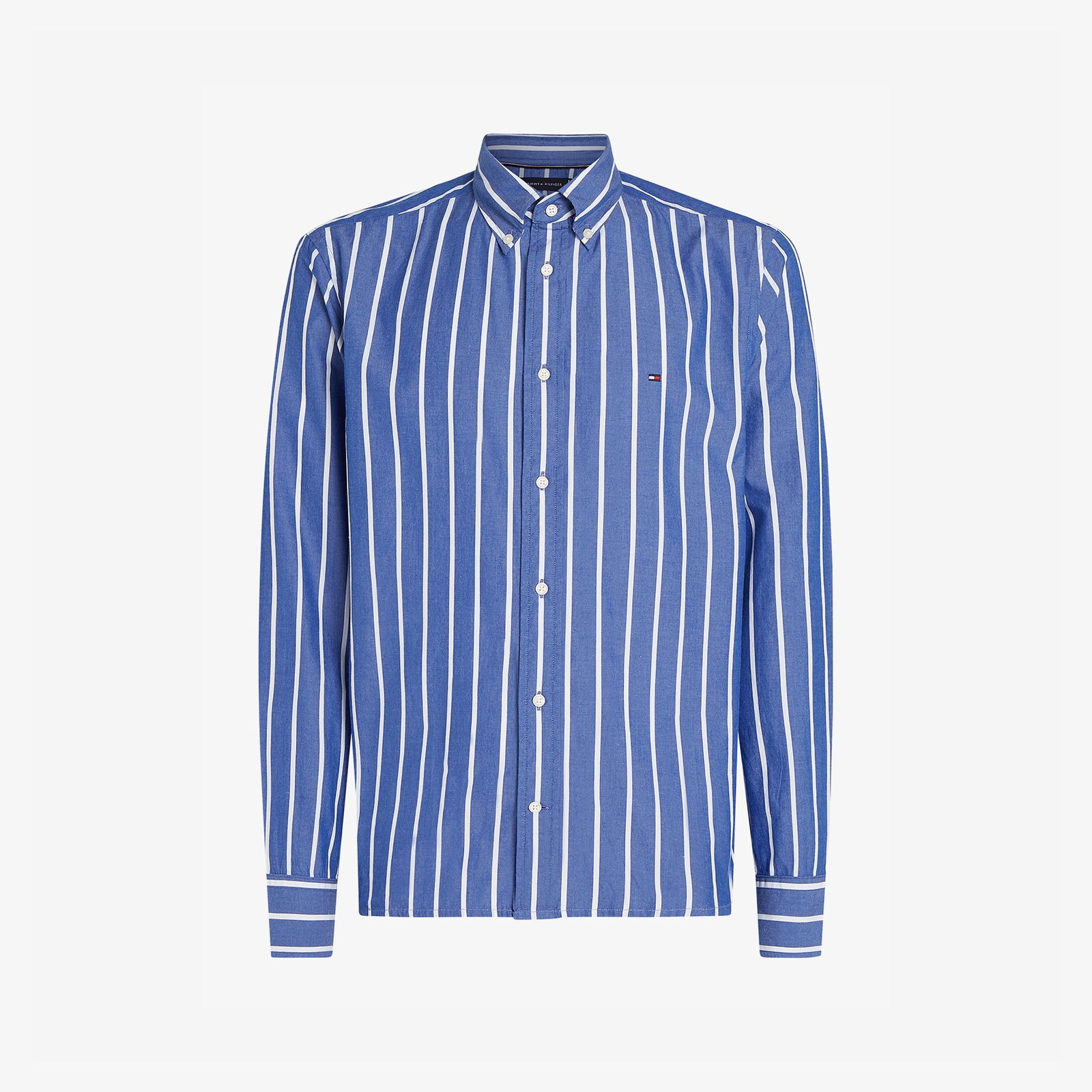 Tommy Hilfiger Flex Poplin Wide Stripe Rf Erkek Lacivert Gömlek