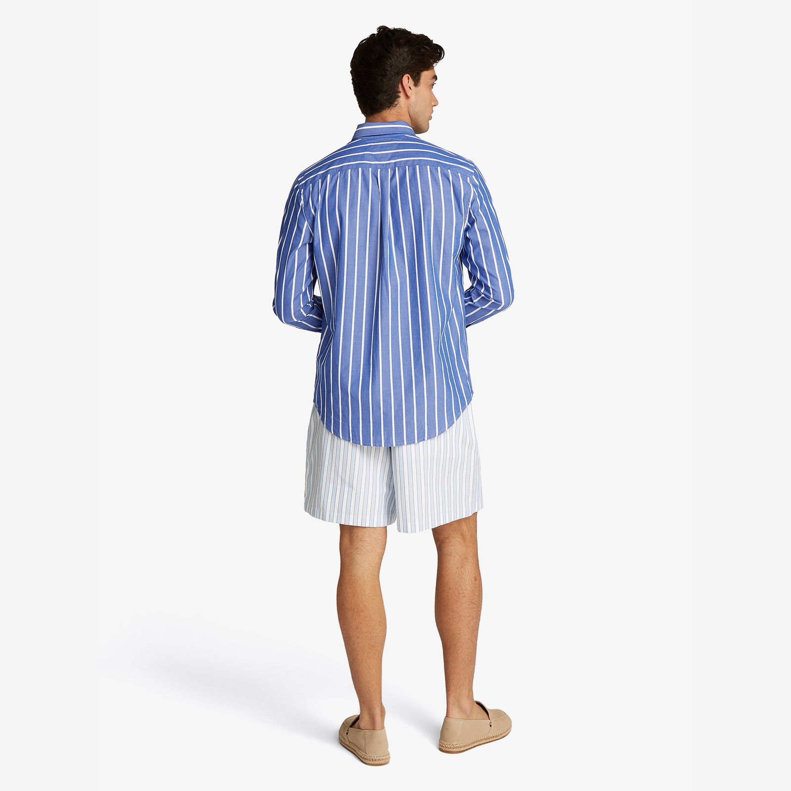 Tommy Hilfiger Flex Poplin Wide Stripe Rf Erkek Lacivert Gömlek
