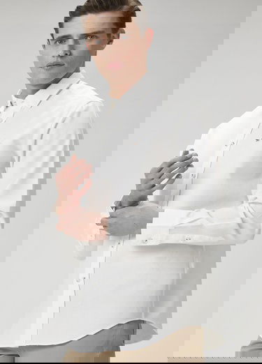  Beymen Club Erkek Comfort Fit Beyaz Gömlek