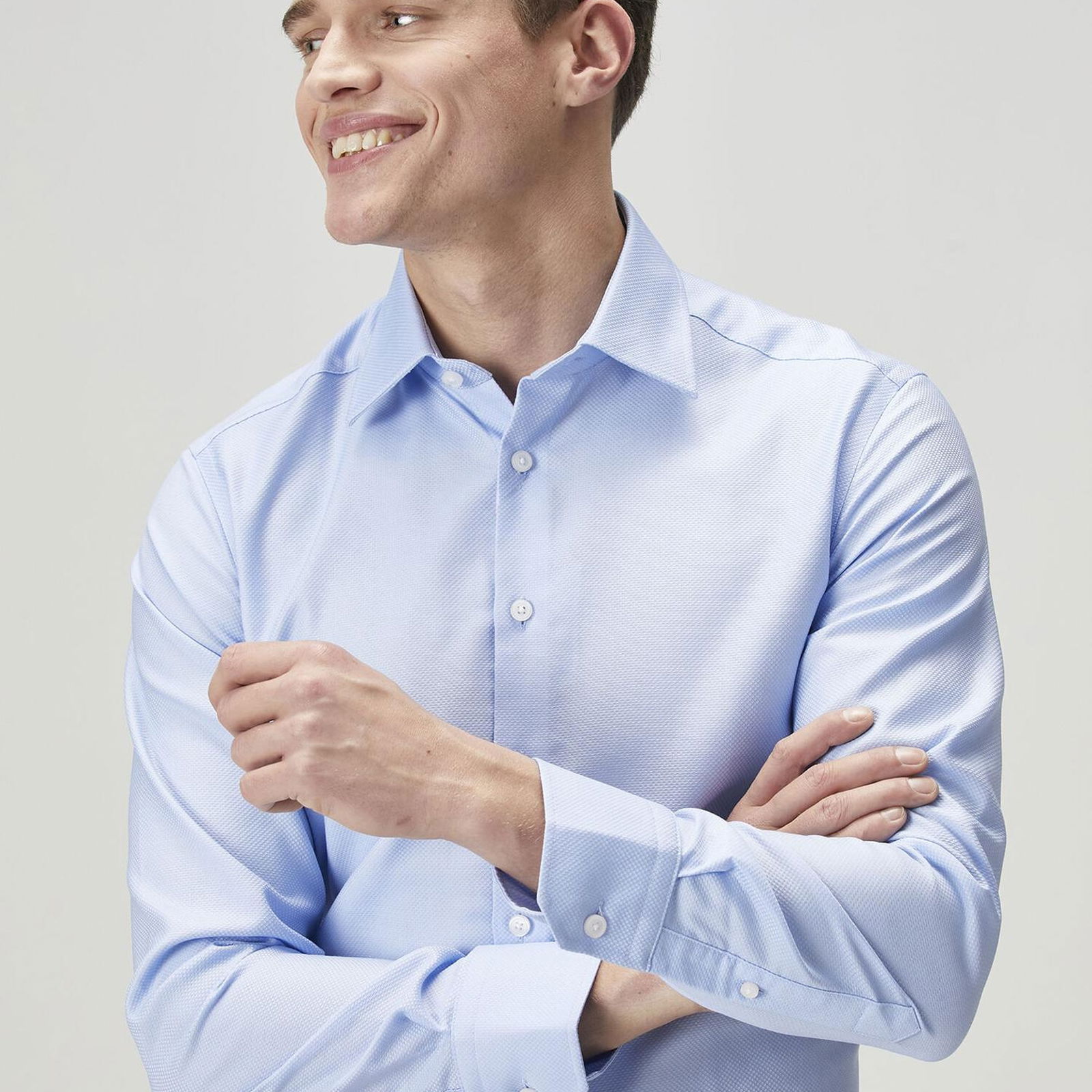 Beymen Club Erkek Slim Fit Mavi Non-iron Gömlek