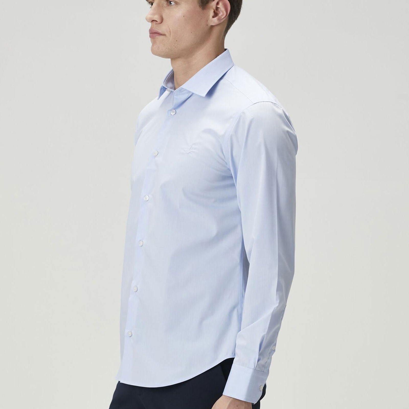 Beymen Club Erkek Slim Fit Mavi Non-Iron Poplin Gömlek