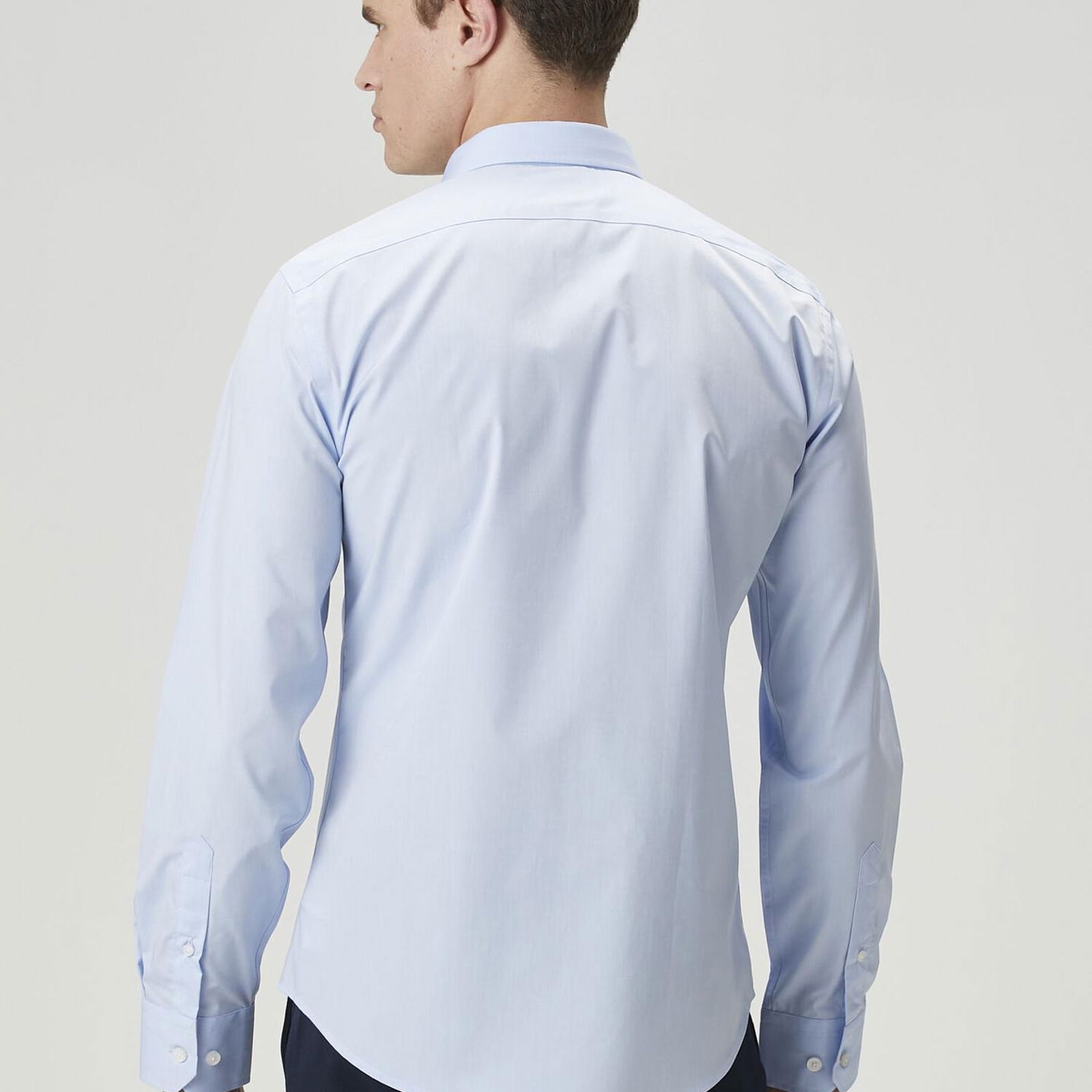 Beymen Club Erkek Slim Fit Mavi Non-Iron Poplin Gömlek