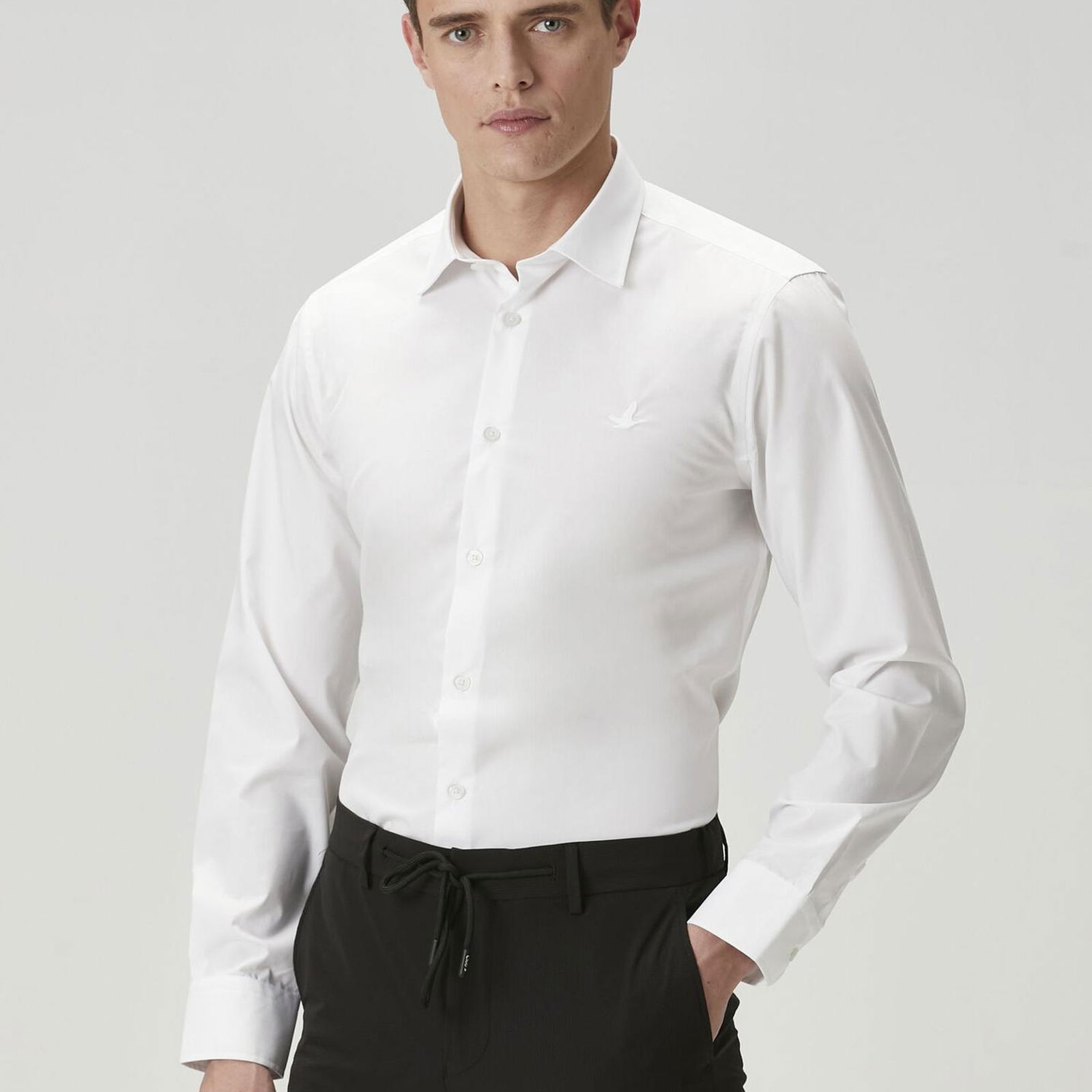 Beymen Club Erkek Slim Fit Beyaz Non-Iron Poplin Gömlek