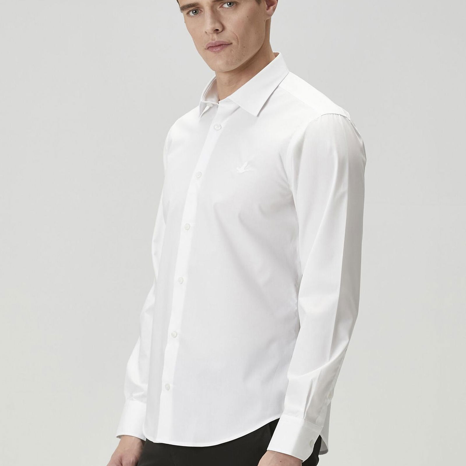 Beymen Club Erkek Slim Fit Beyaz Non-Iron Poplin Gömlek