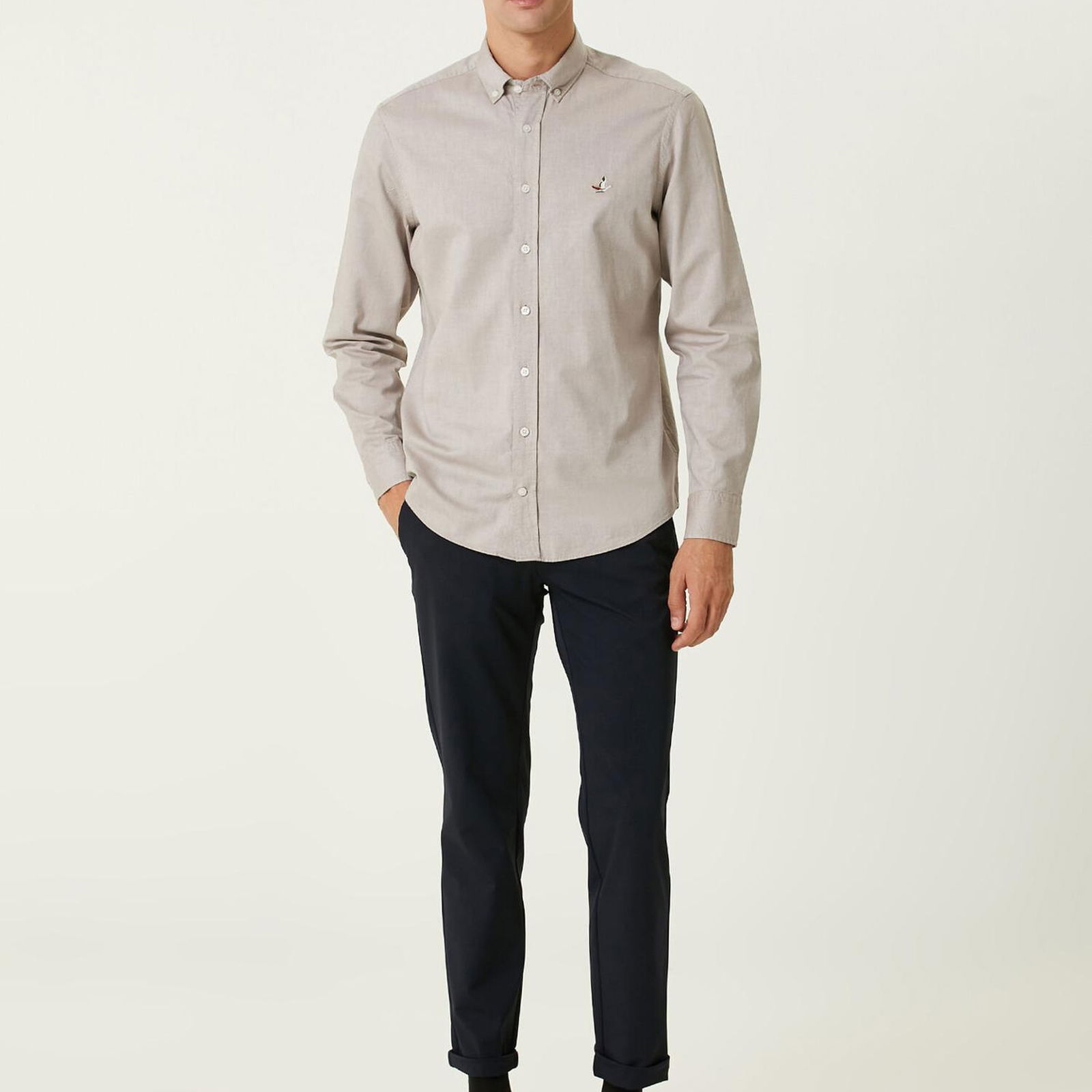 Beymen Club Erkek Comfort Fit Vizon Oxford Gömlek