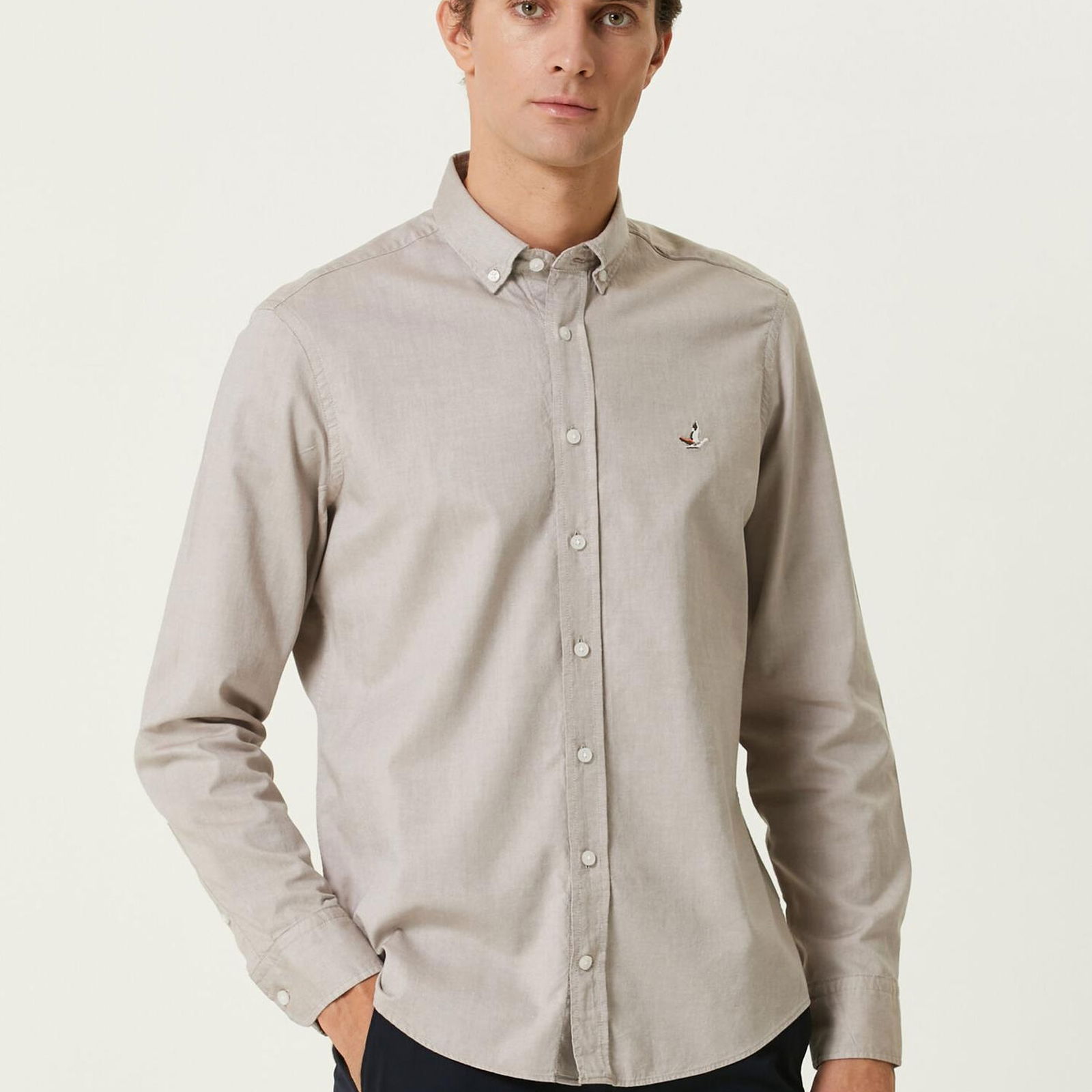 Beymen Club Erkek Comfort Fit Vizon Oxford Gömlek