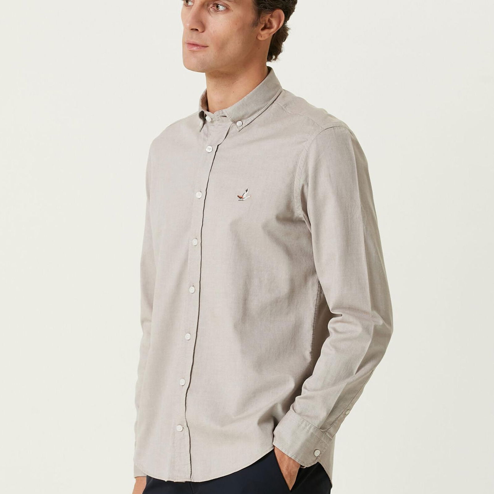 Beymen Club Erkek Comfort Fit Vizon Oxford Gömlek