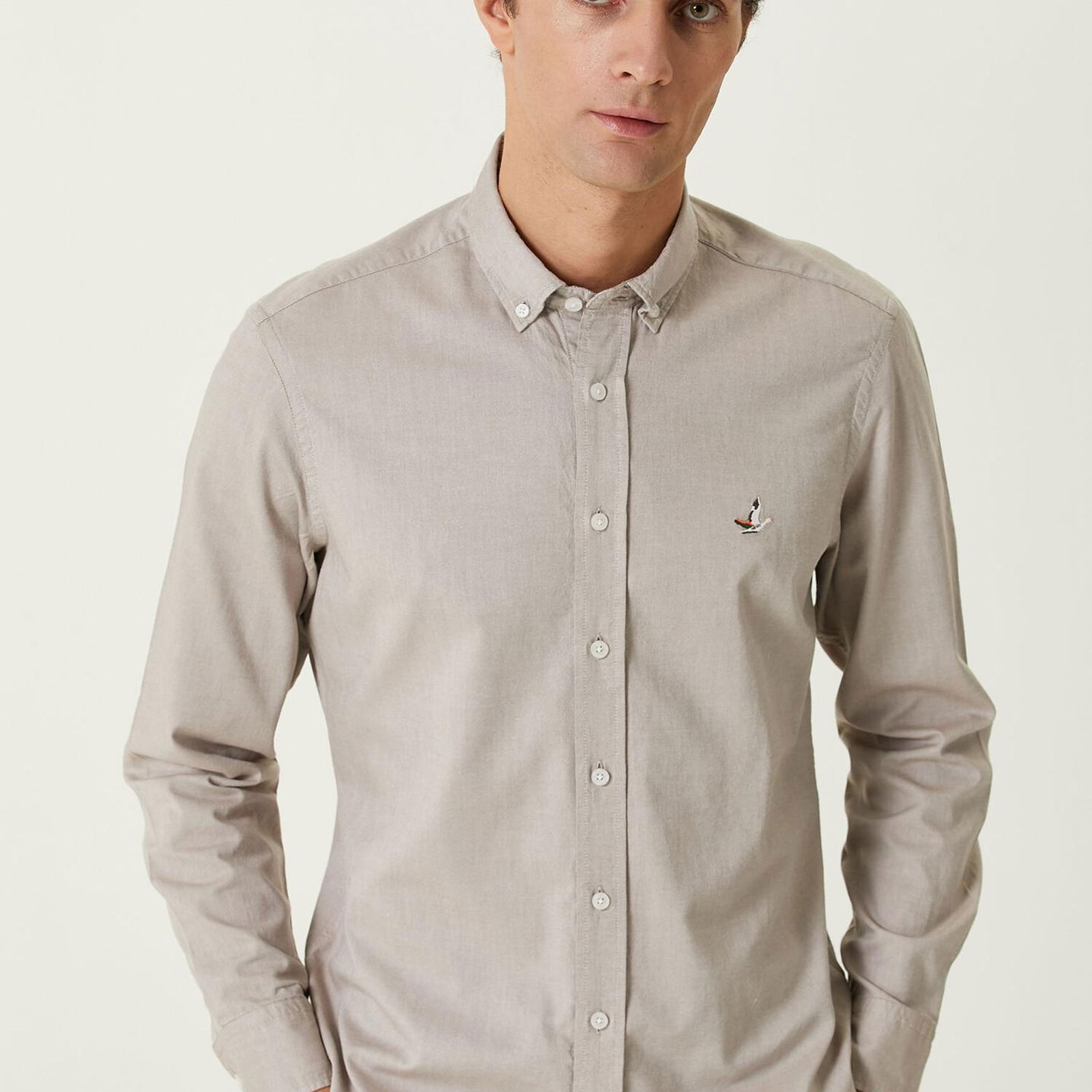 Beymen Club Erkek Comfort Fit Vizon Oxford Gömlek