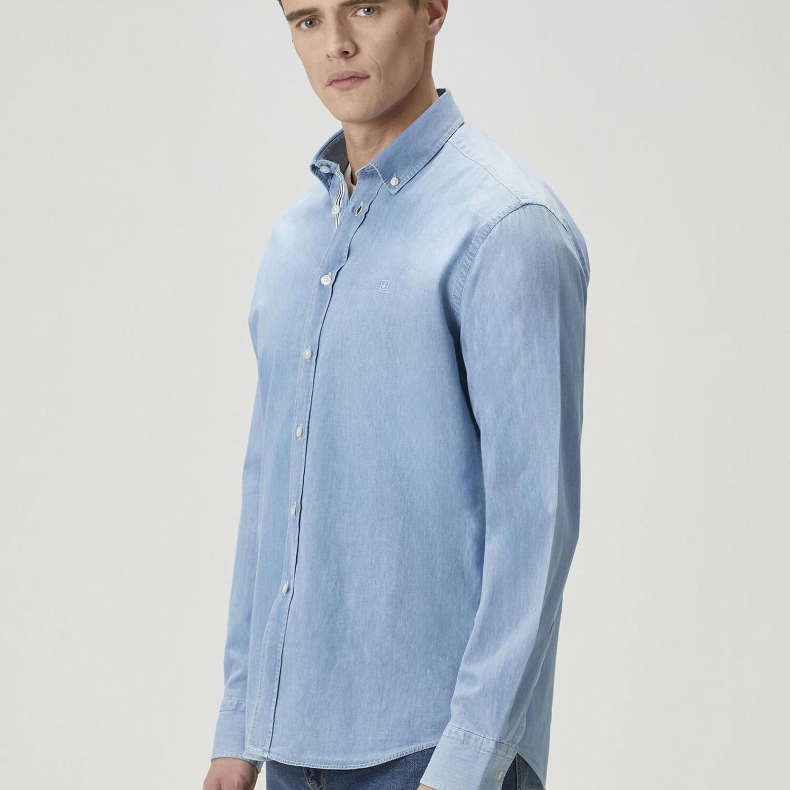 Beymen Club Erkek Comfort Fit Mavi Denim Gömlek