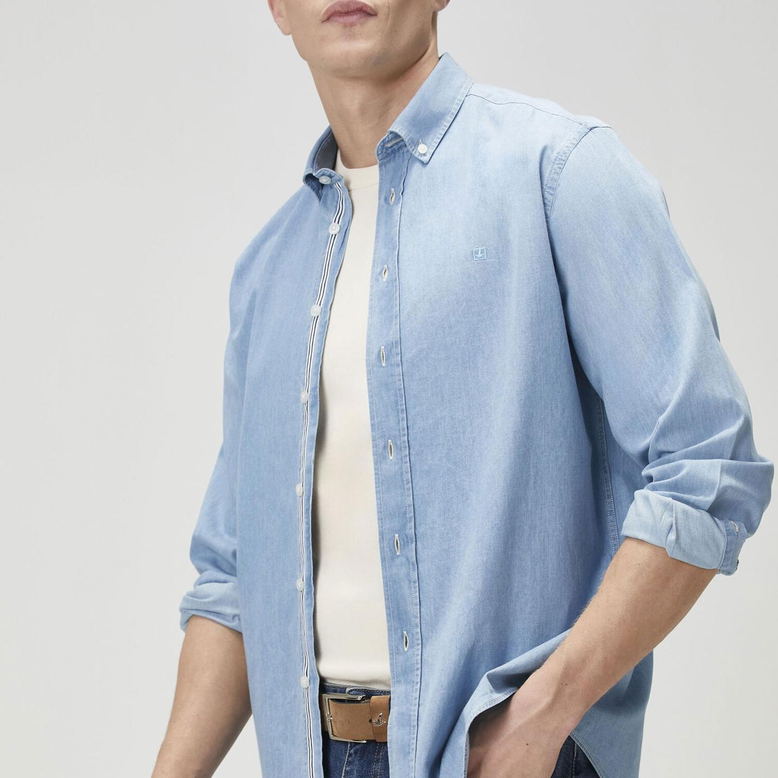Beymen Club Erkek Comfort Fit Mavi Denim Gömlek