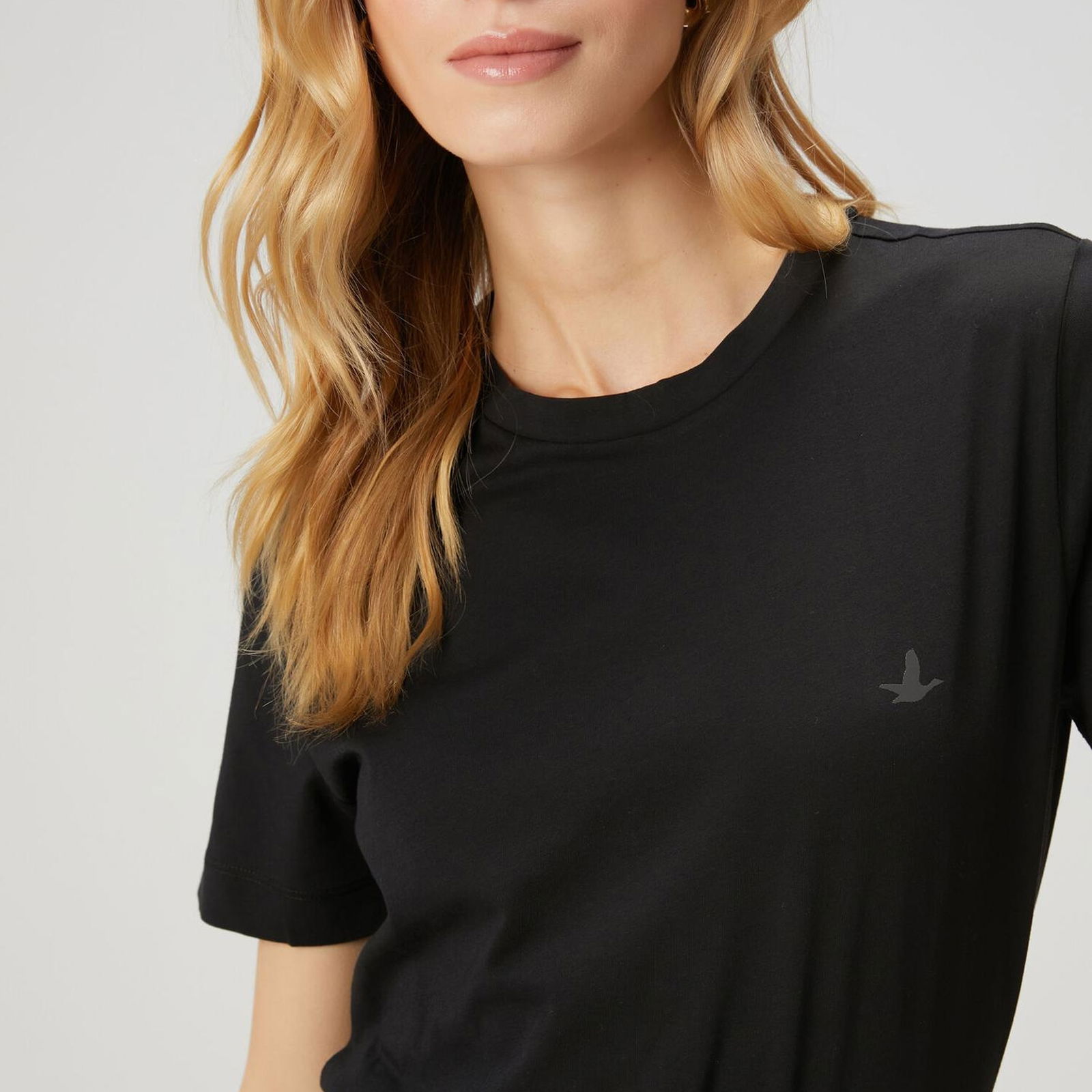 Beymen Club Kadin Siyah Logo Detaylı Basic T-shirt