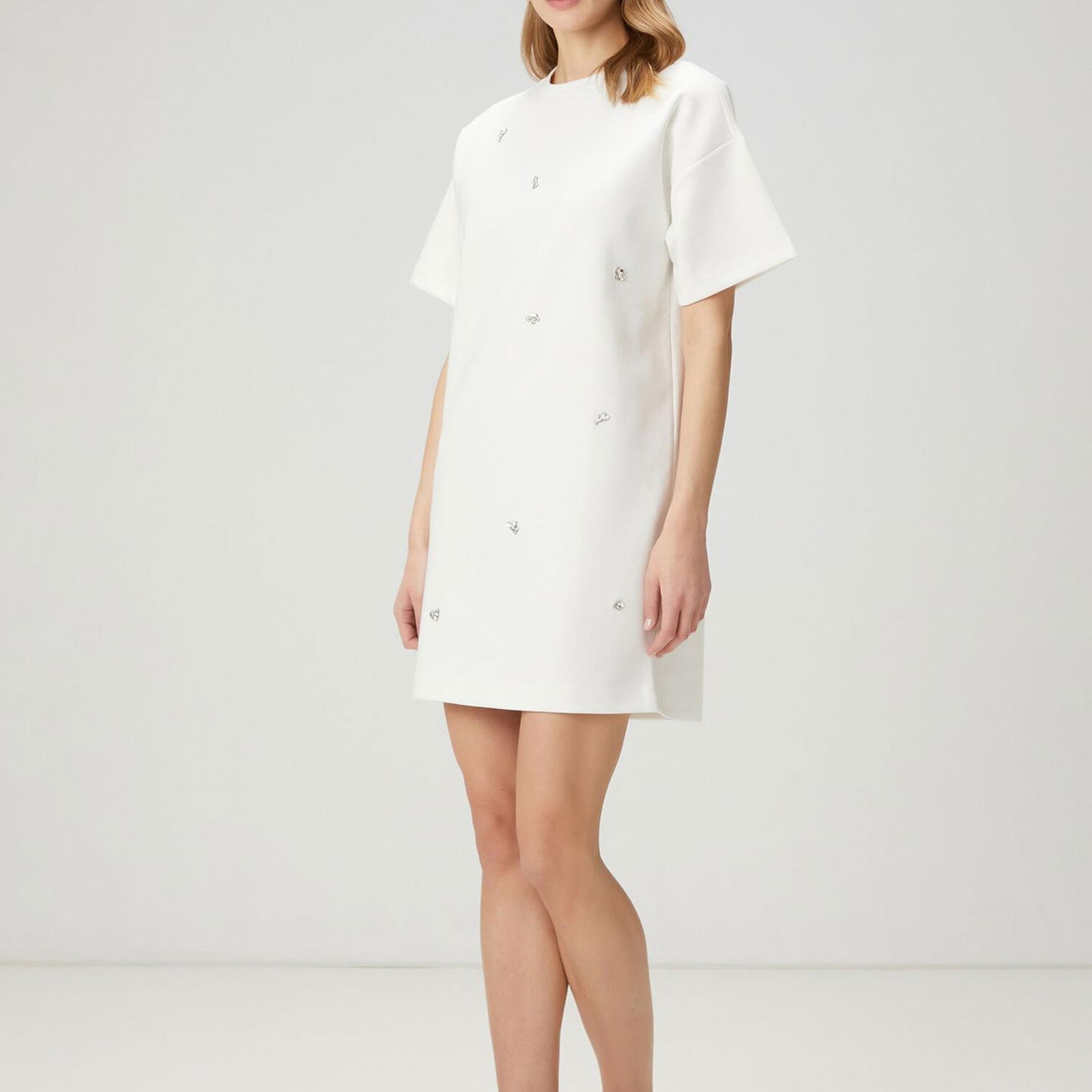 Beymen Club Kadin Oversize Beyaz İşlemeli Mini Elbise