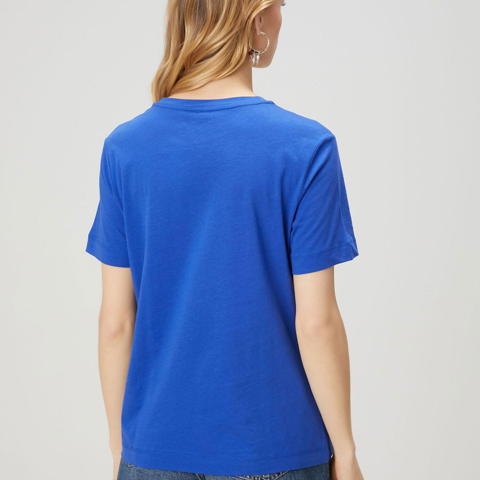 Beymen Club Kadin Kobalt Logo Detaylı Basic T-shirt