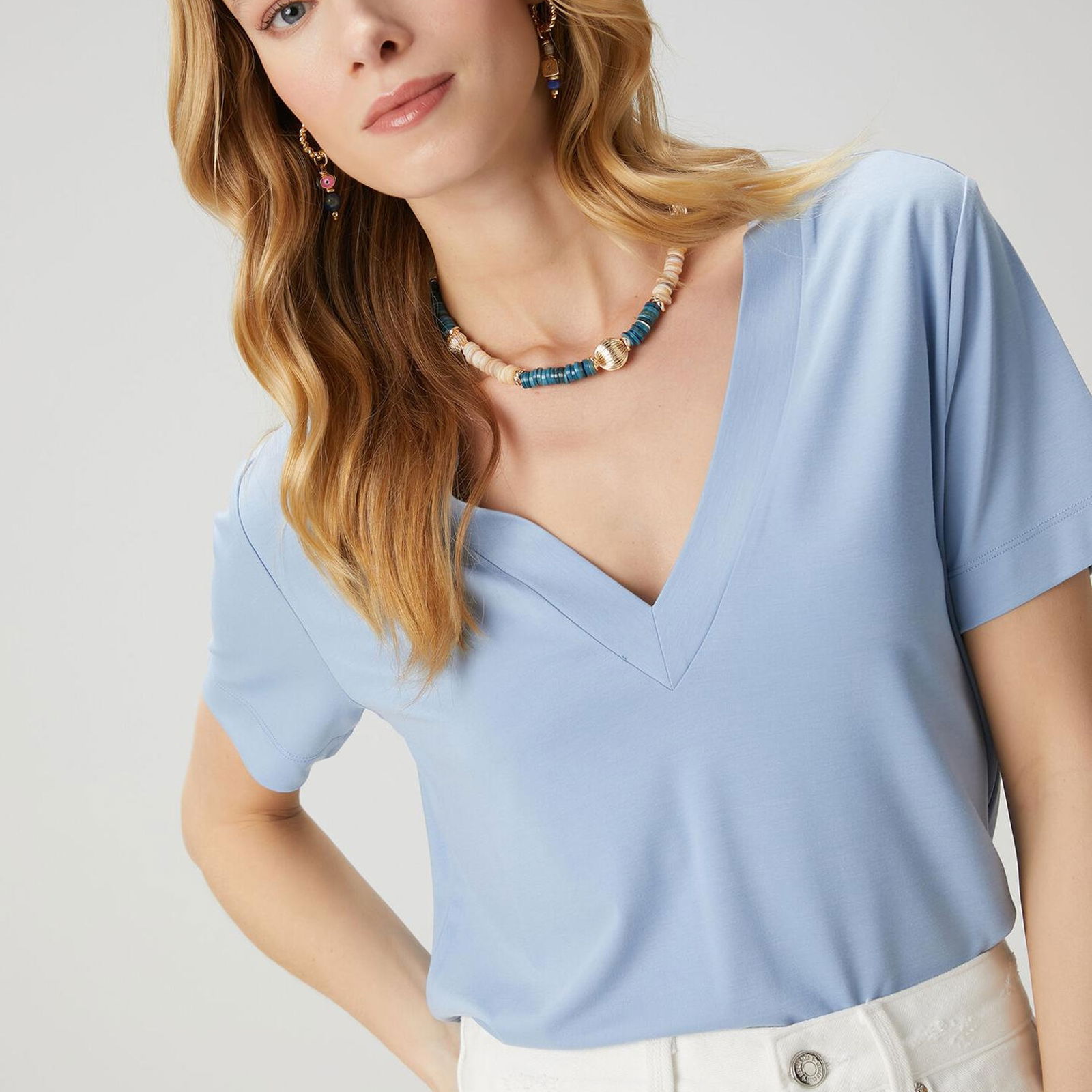 Beymen Club Kadin Mavi Basic T-shirt