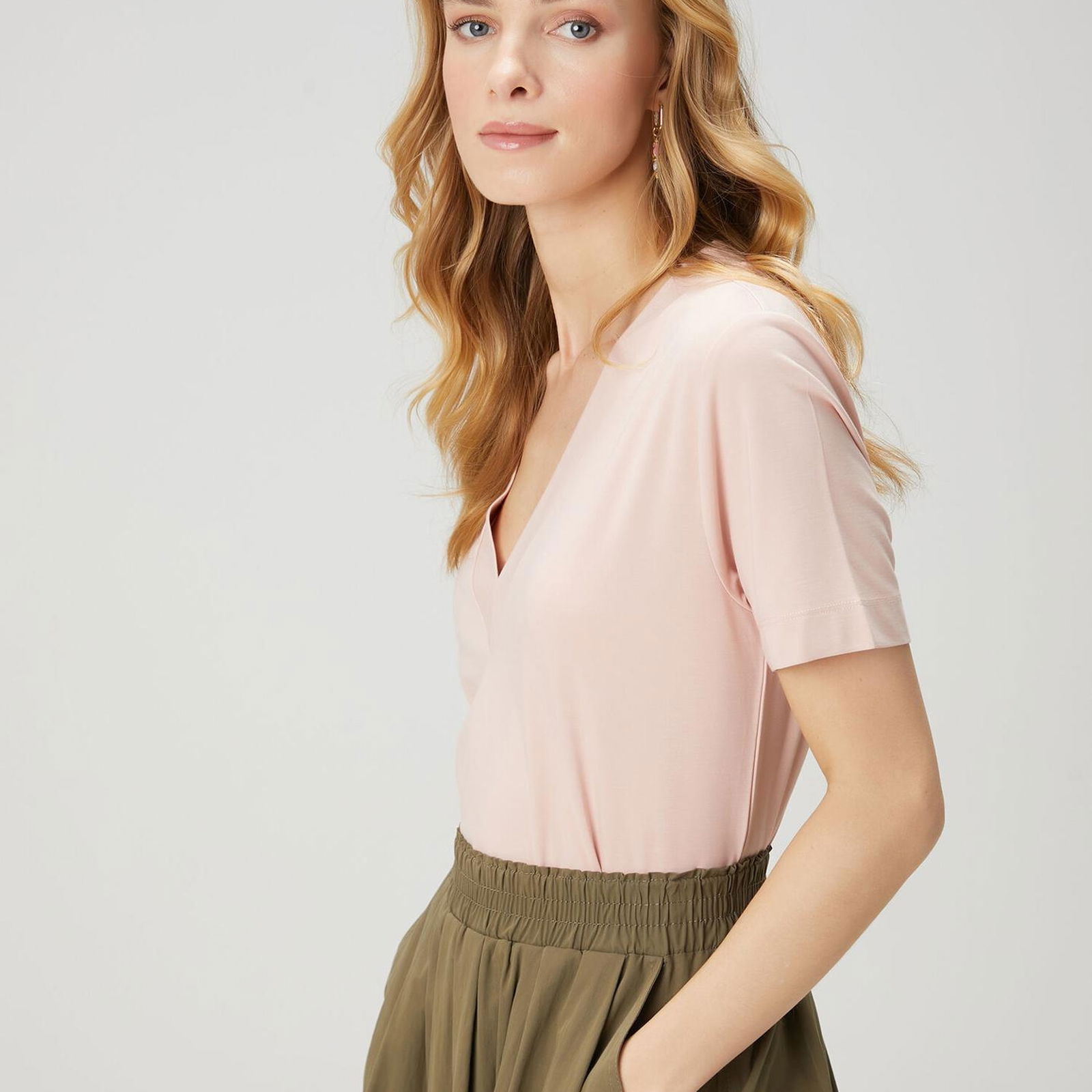Beymen Club Kadin Pembe V Yaka Basic T-shirt