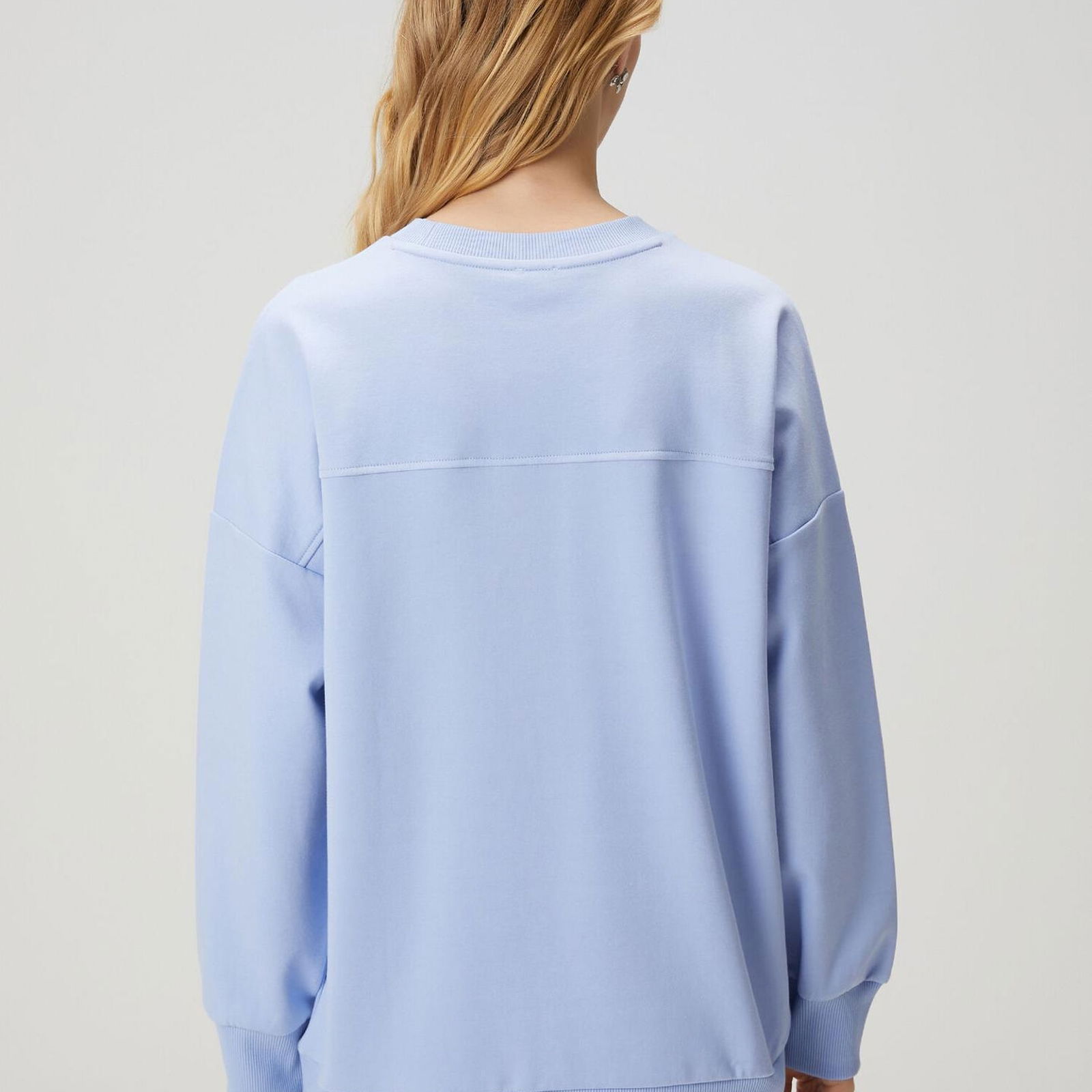 Beymen Club Kadin Oversize Mavi Logo Nakışlı Sweatshirt
