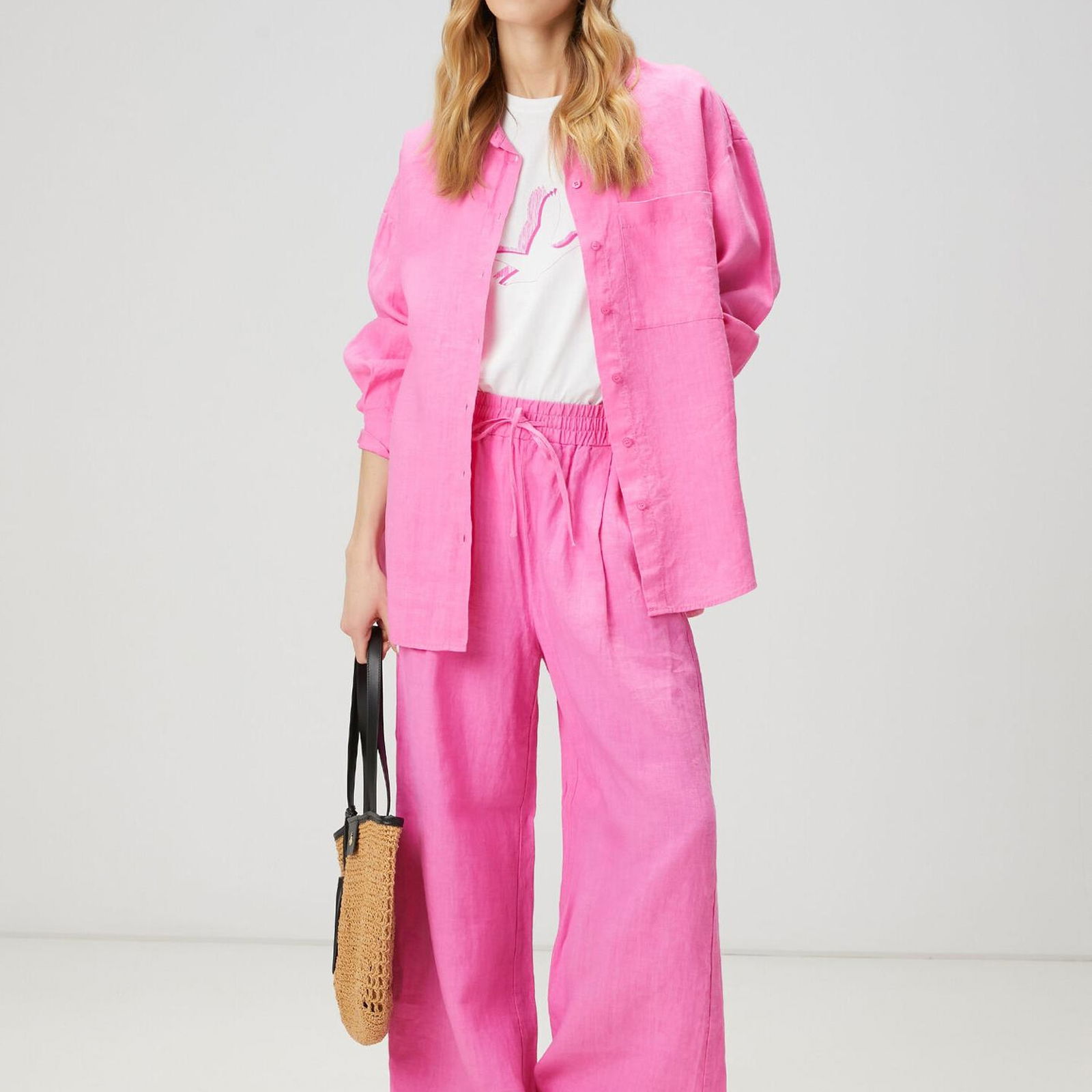 Beymen Club Kadin Pembe Keten Pantolon