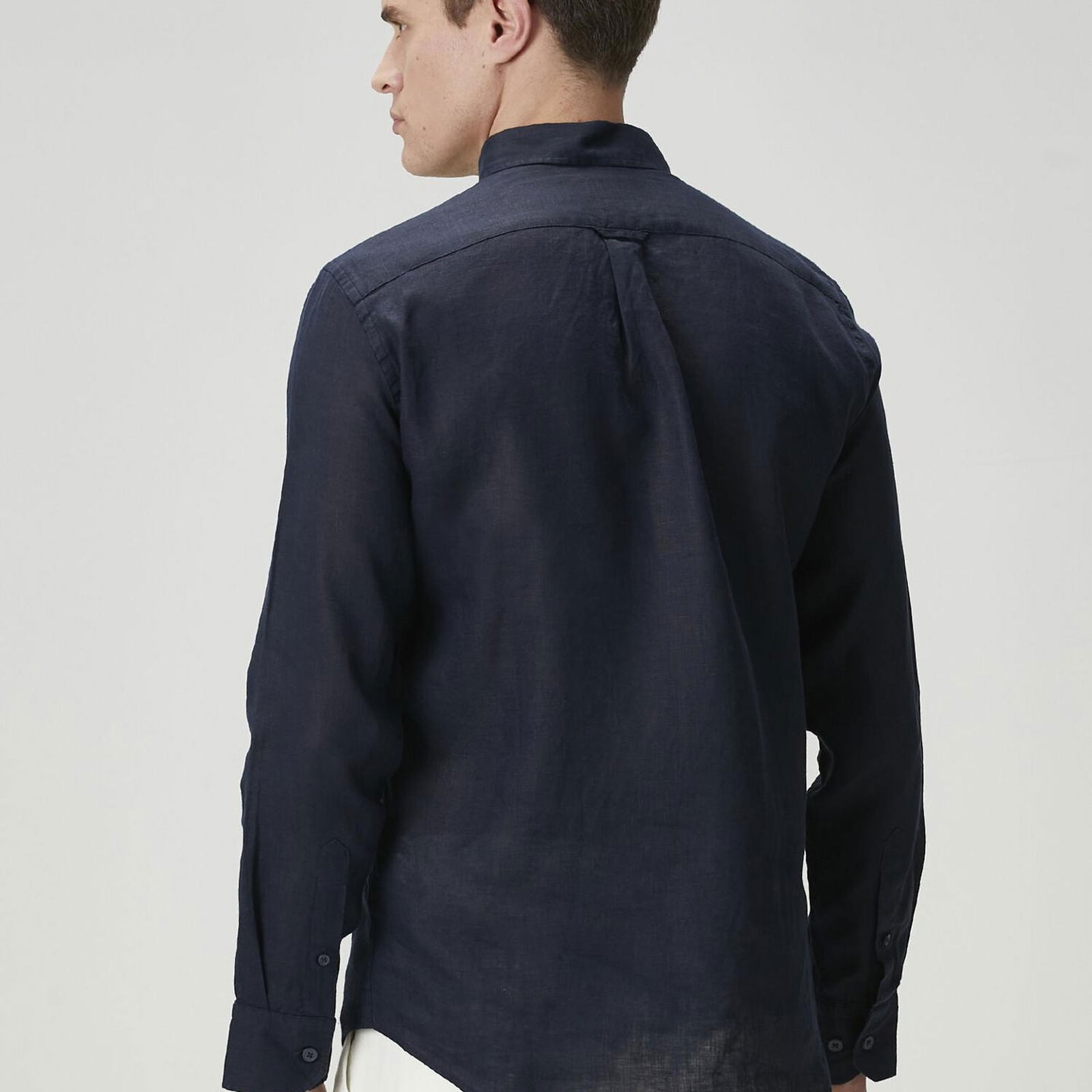 Beymen Club Erkek Comfort Fit Lacivert Keten Gömlek