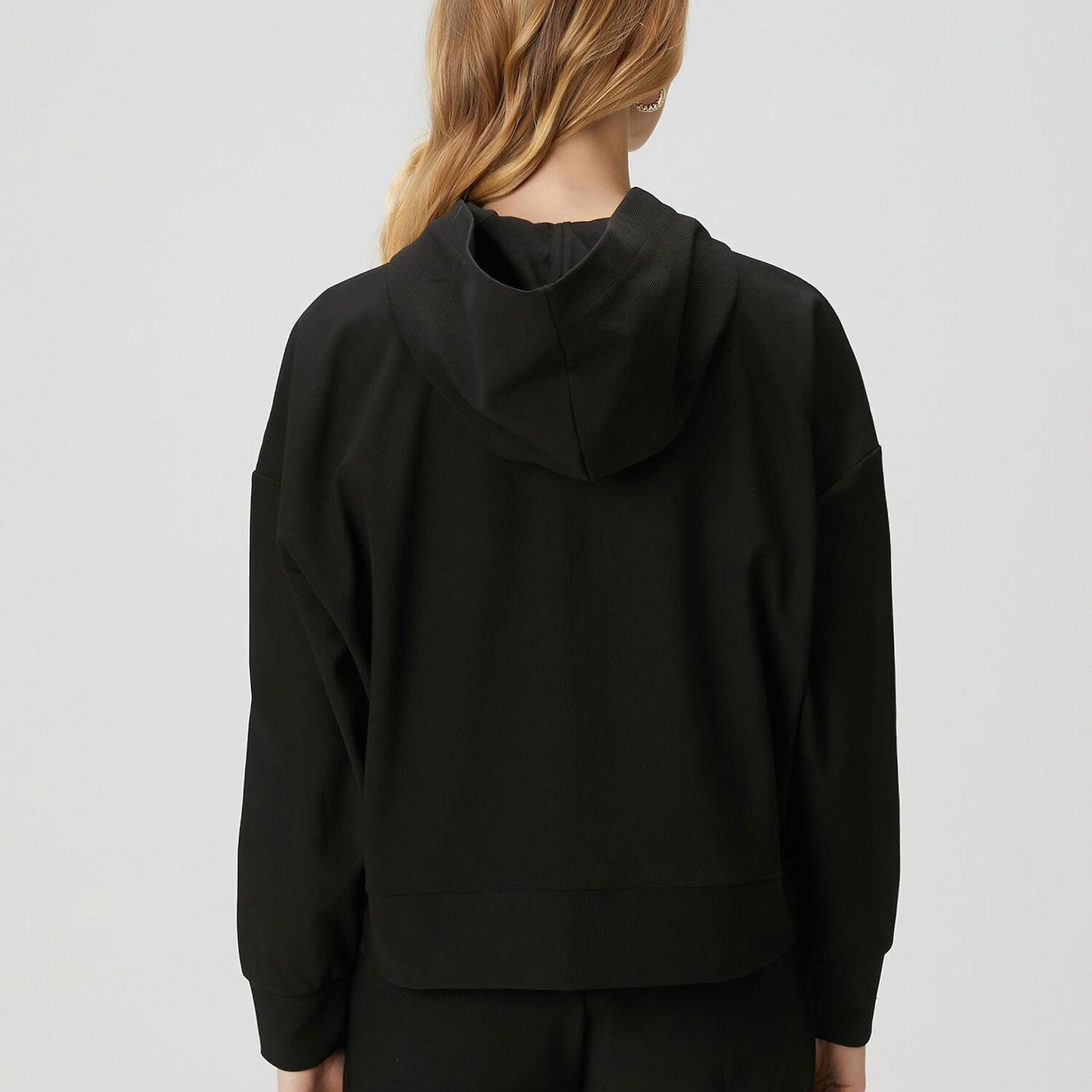 Beymen Club Kadin Siyah Kapüşonlu Fermuarlı Sweatshirt