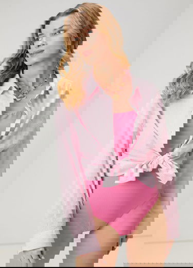  Beymen Club Kadin Pembe Ribli Mayo