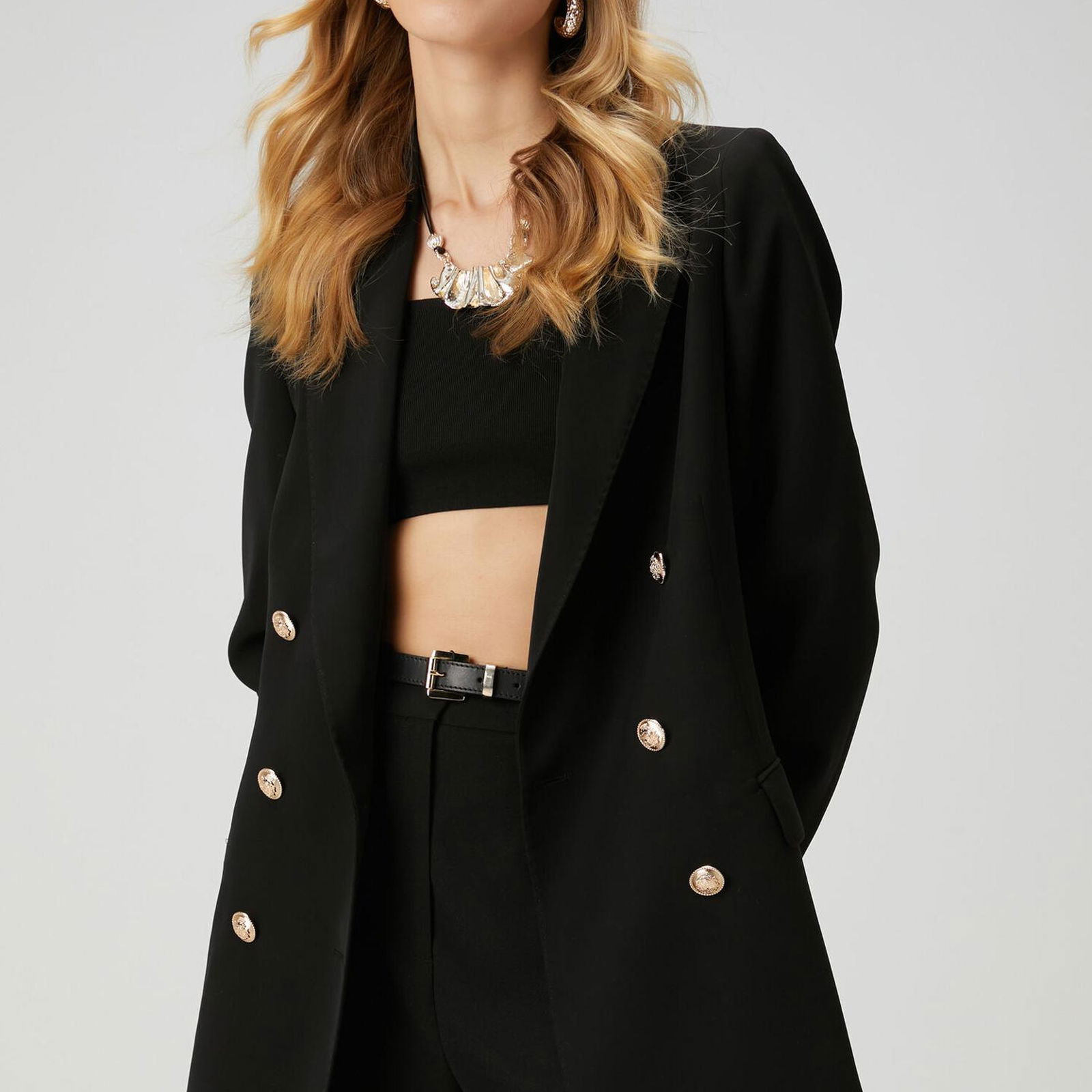 Beymen Club Kadin Siyah Kruvaze Blazer