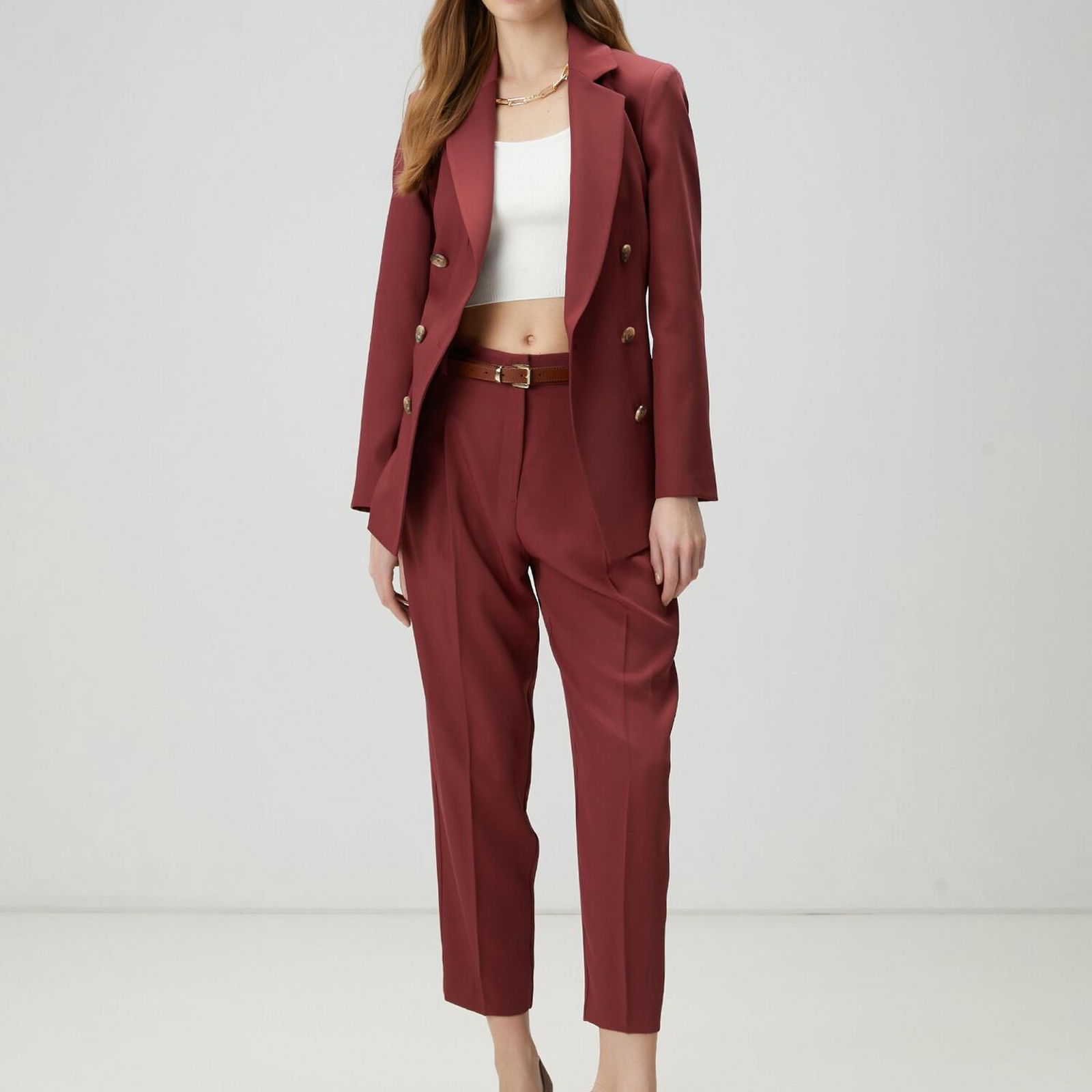 Beymen Club Kadin Bordo Kruvaze Blazer