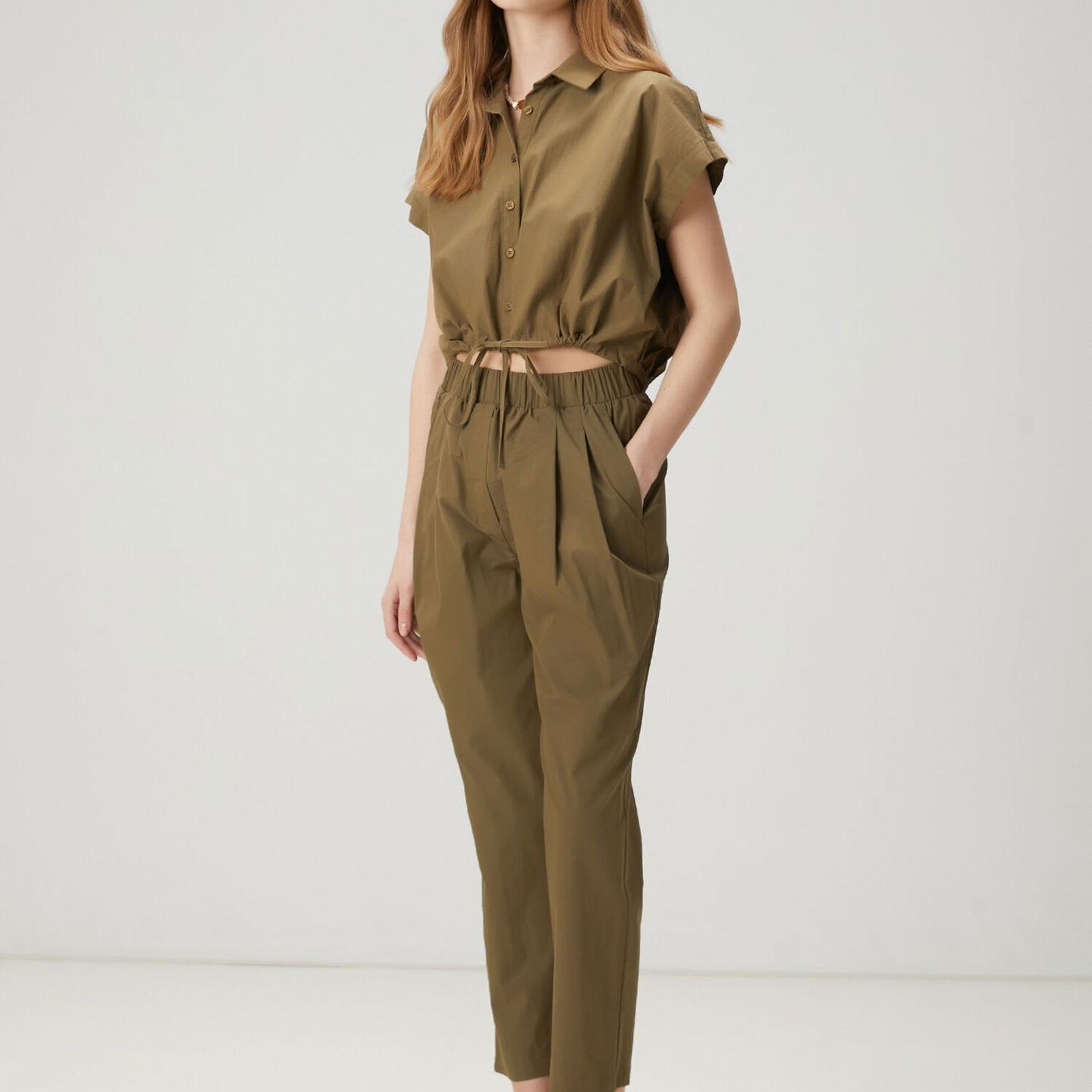 Beymen Club Kadin Haki Poplin Pantolon