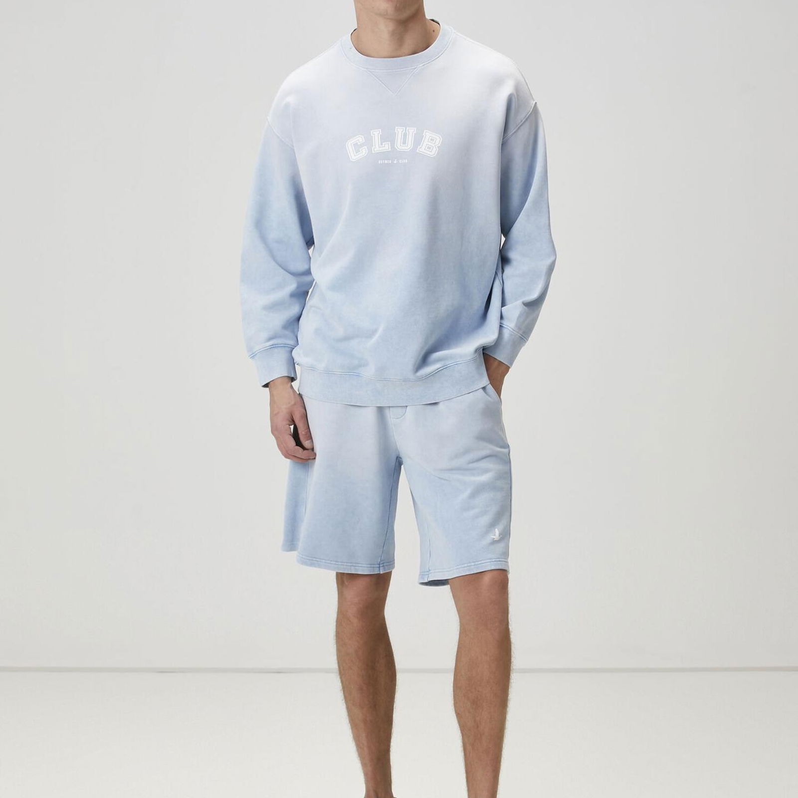 Beymen Club Erkek Açık Mavi Logo Baskılı Sweatshirt