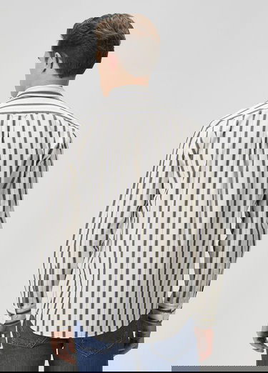  Beymen Club Erkek Slim Fit Beyaz Çizgili Gömlek