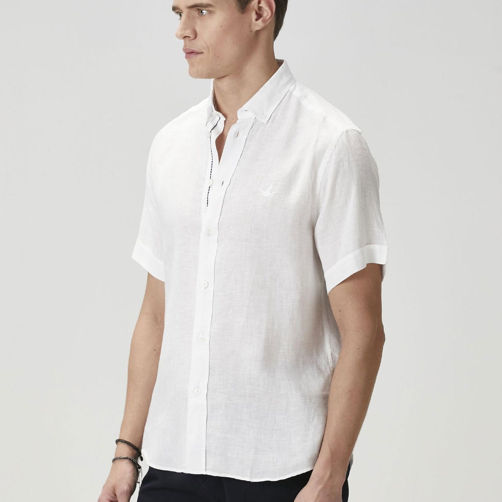Beymen Club Erkek Comfort Fit Beyaz Keten Gömlek