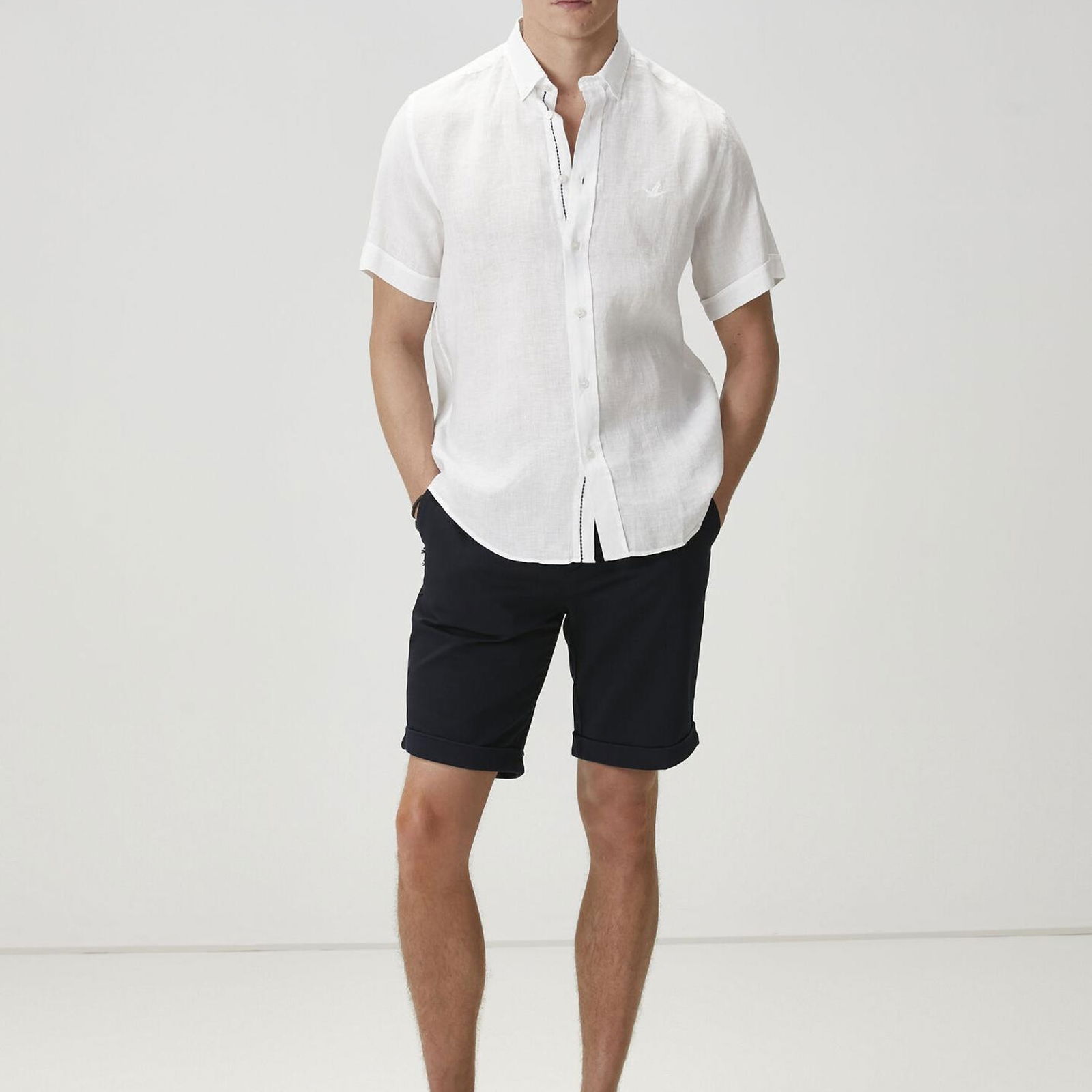 Beymen Club Erkek Comfort Fit Beyaz Keten Gömlek