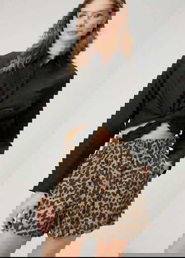  Beymen Club Kadin Leopar Desenli Keten Şort