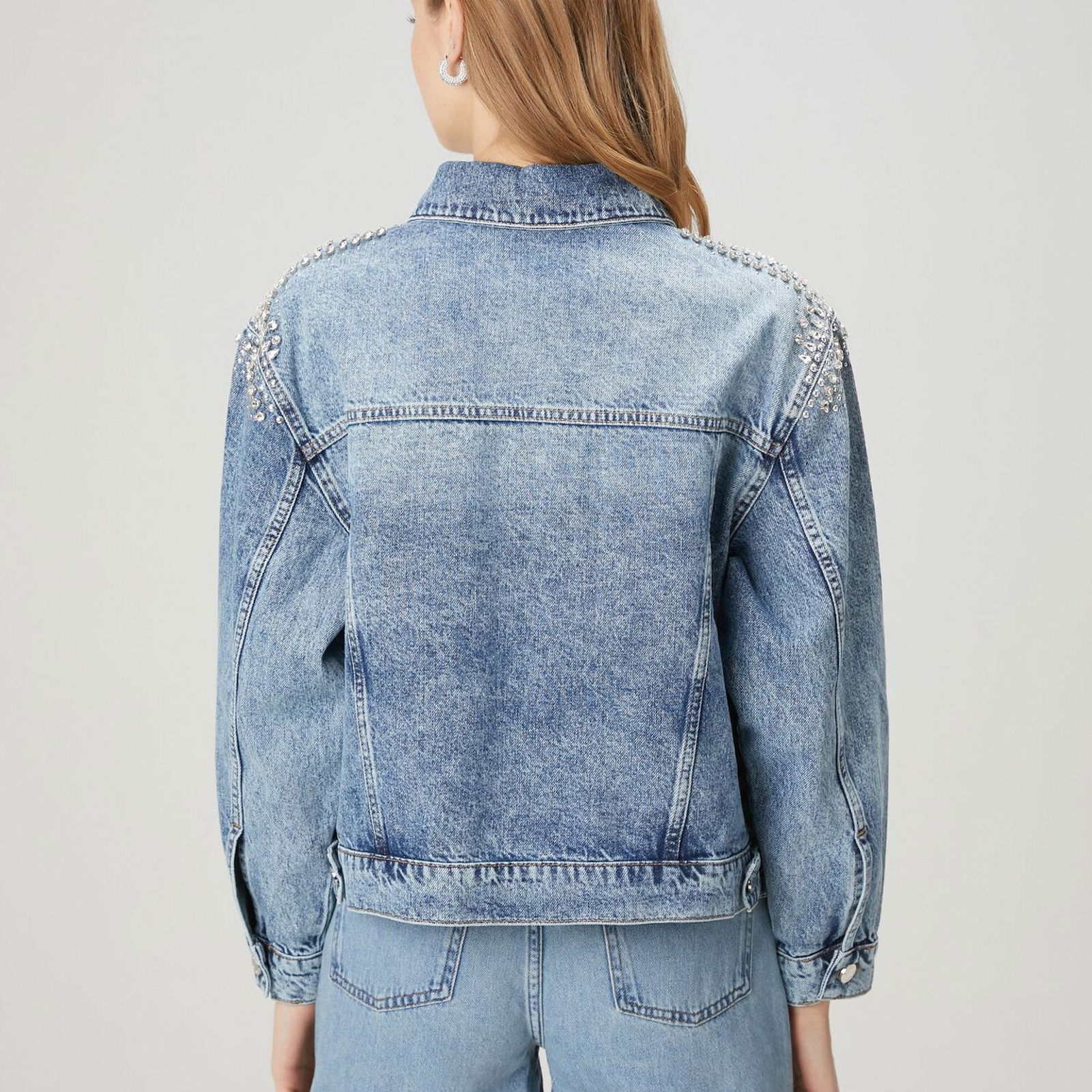 Beymen Club Kadin Mavi İşlemeli Denim Ceket