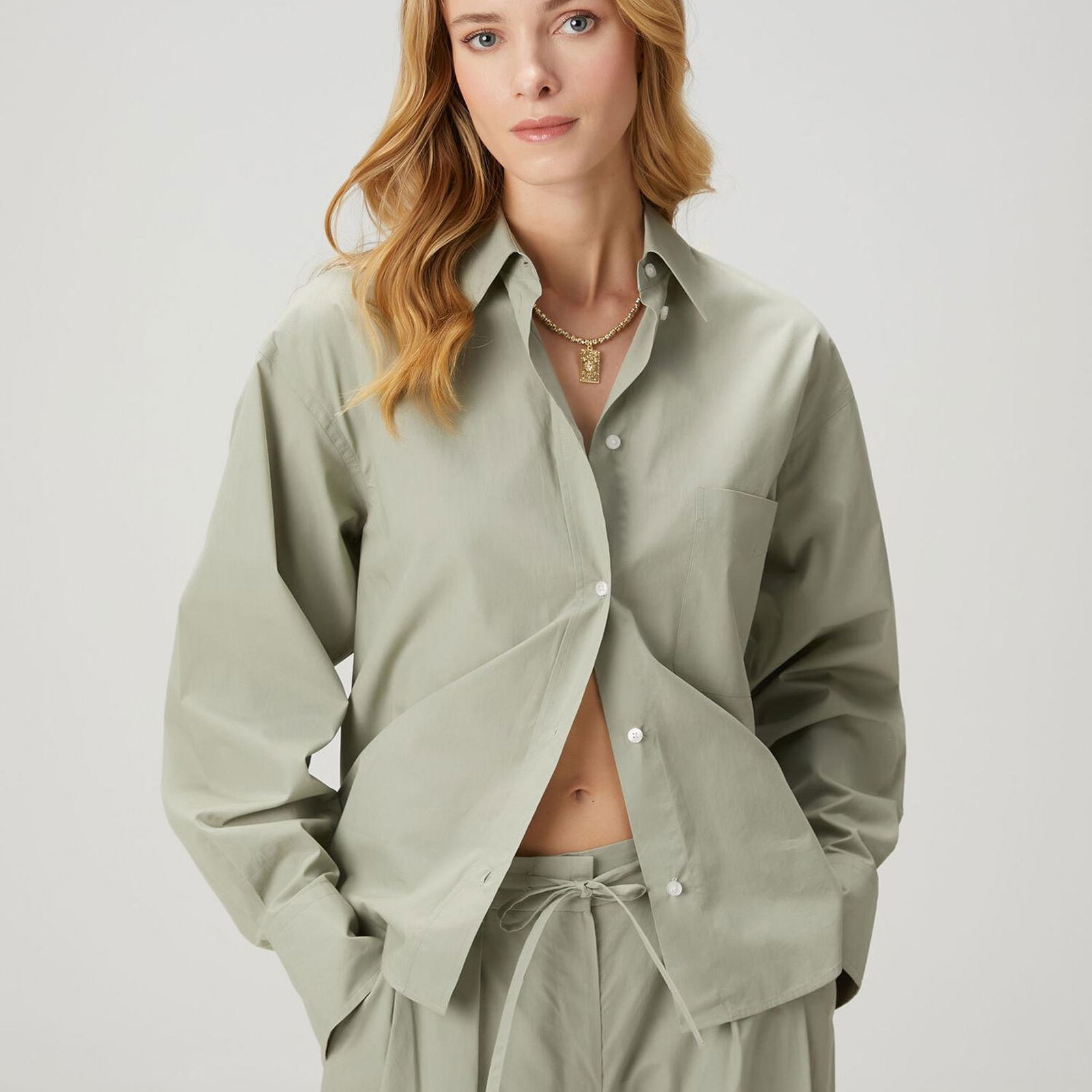 Beymen Club Kadin Mint Saten Poplin Gömlek