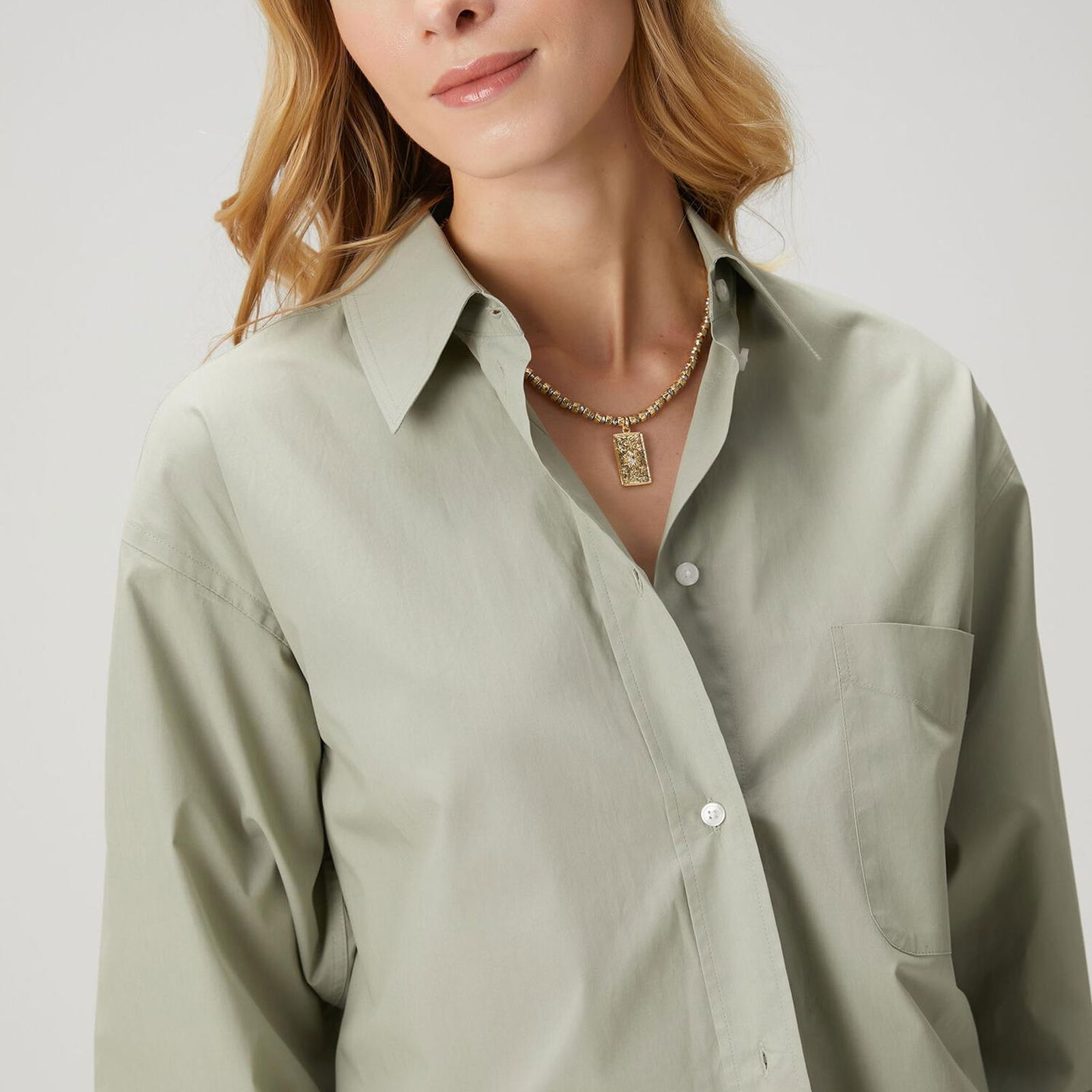 Beymen Club Kadin Mint Saten Poplin Gömlek