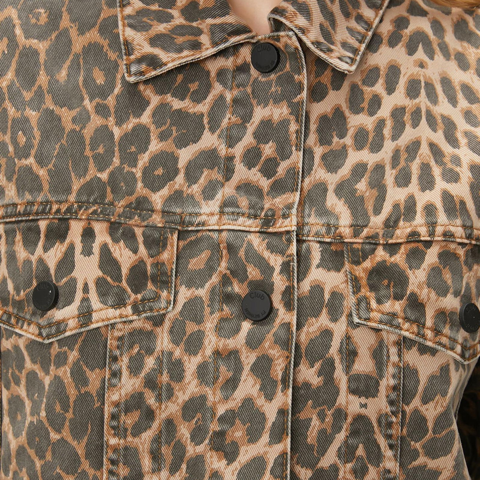 Beymen Club Kadin Leopar Desenli Denim Ceket