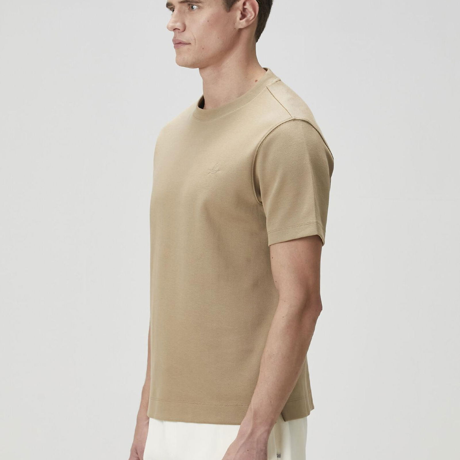 Beymen Club Erkek Vizon Logo Nakışlı Basic T-shirt