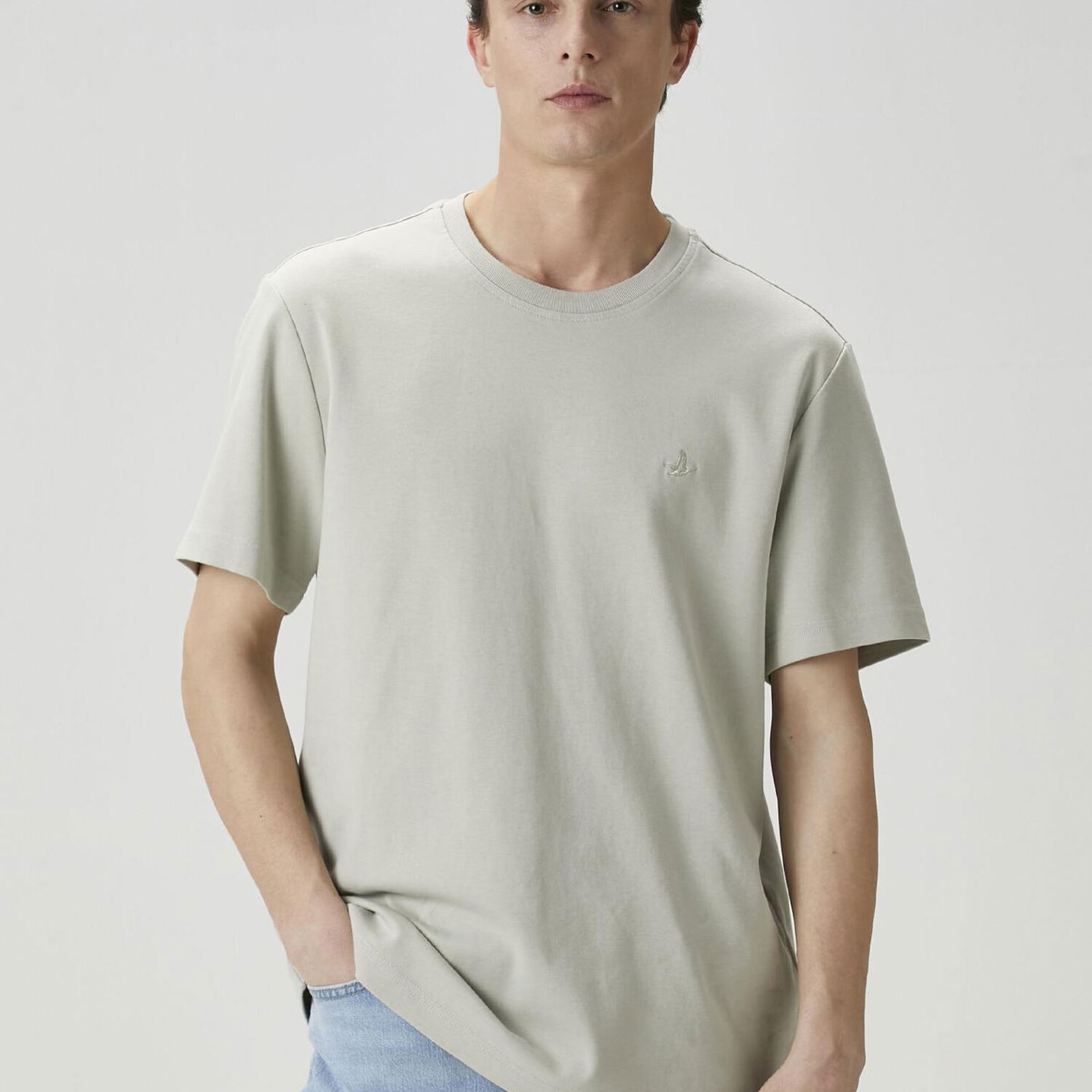Beymen Club Erkek Relax Fit Açık Haki Basic T-shirt
